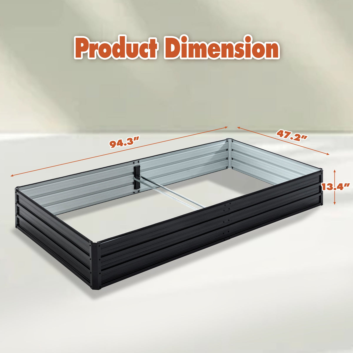 Galvanized Raised Garden Beds Outdoor - 8x4x1 ft Planter Box