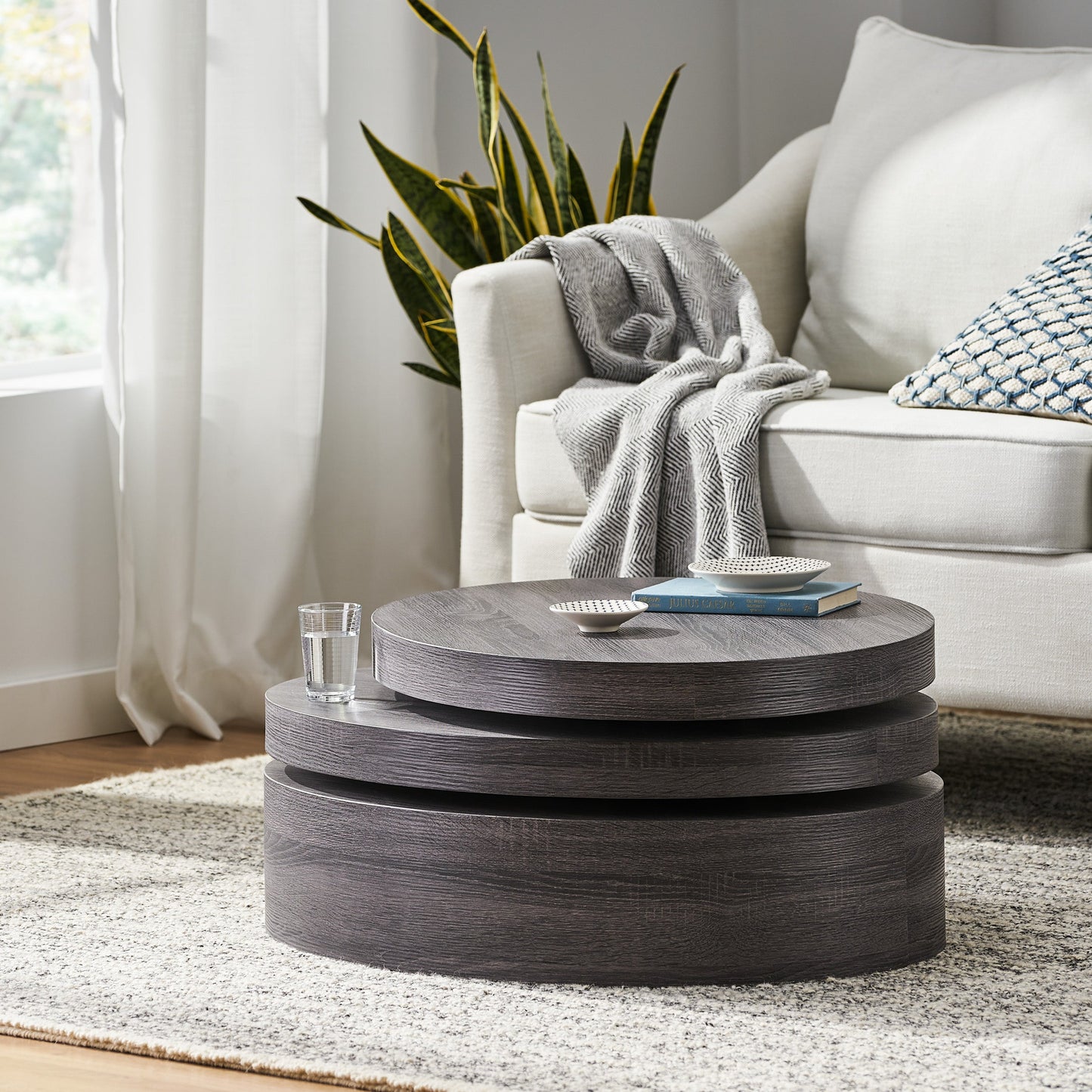 Modernesque Rotating Coffee Table - Matte Finish