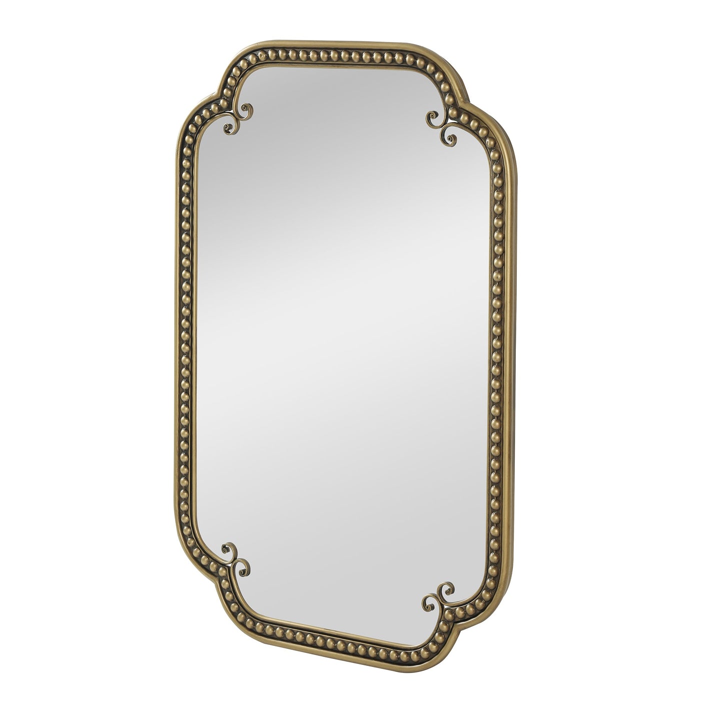 Gold Irregular Beaded Metal Framed Wall Mirror