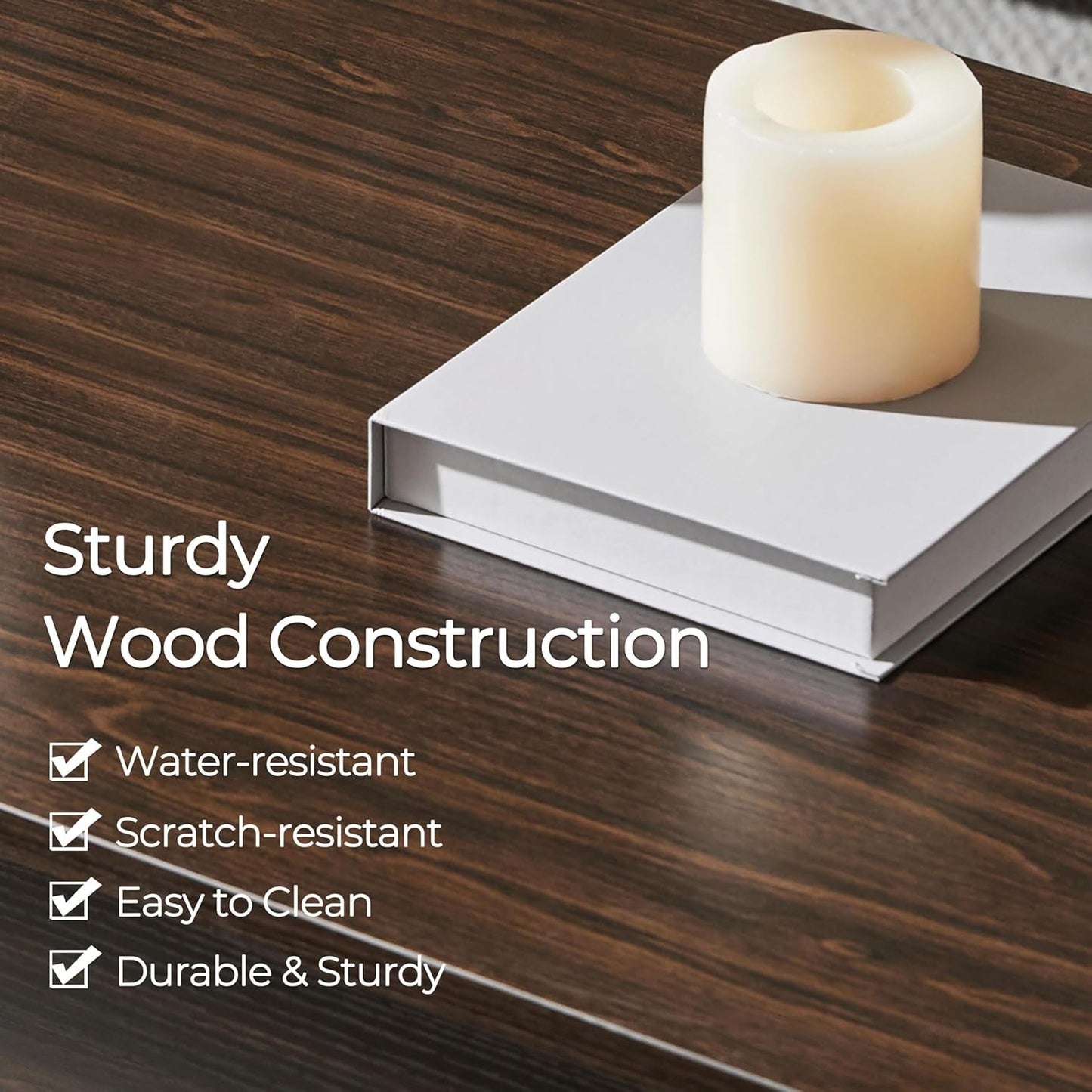 Espresso Lift Top Coffee Table With Hidden Compartment