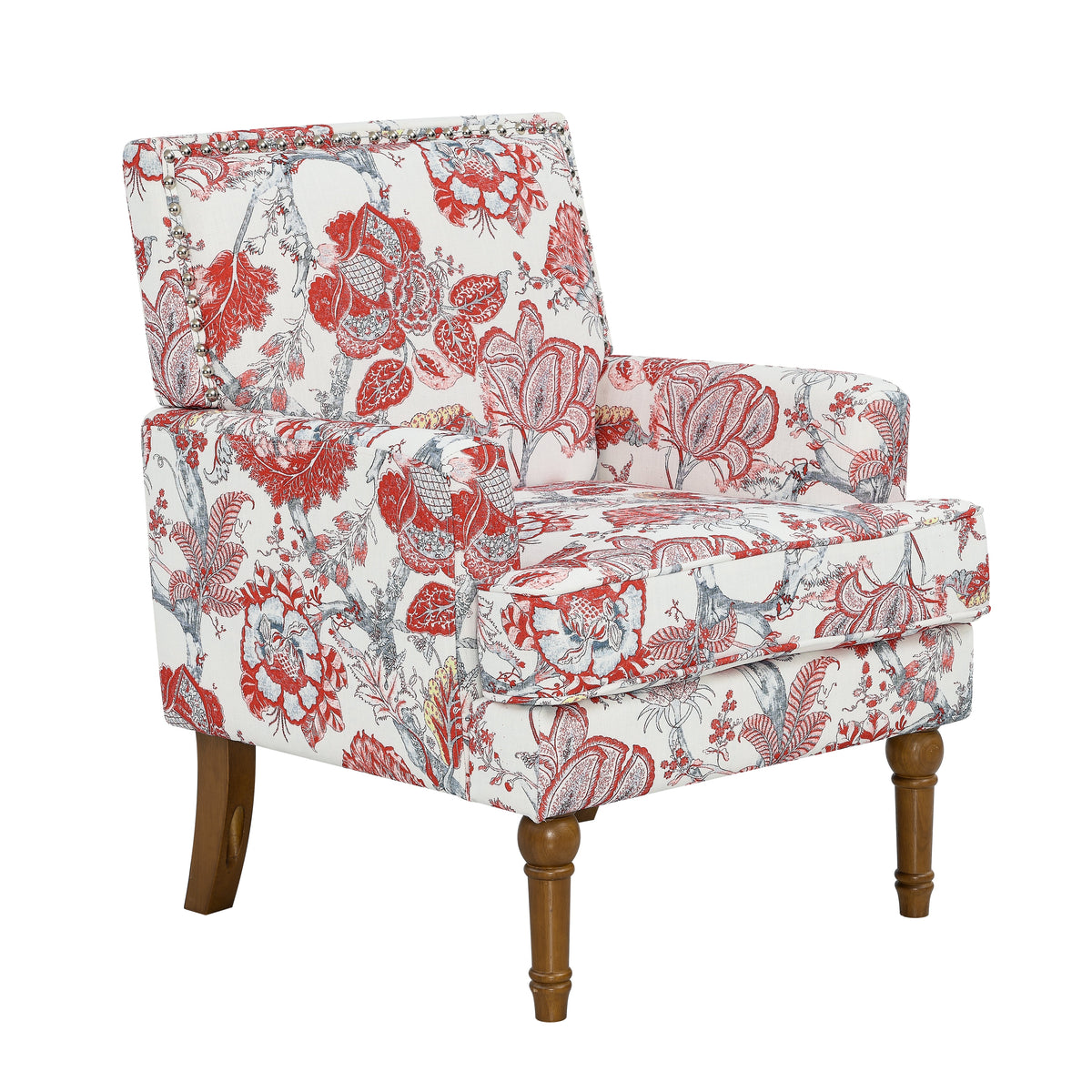 Accent Chair with Solid Hardwood Frame and Hand-Woven Paper Rope Arm
