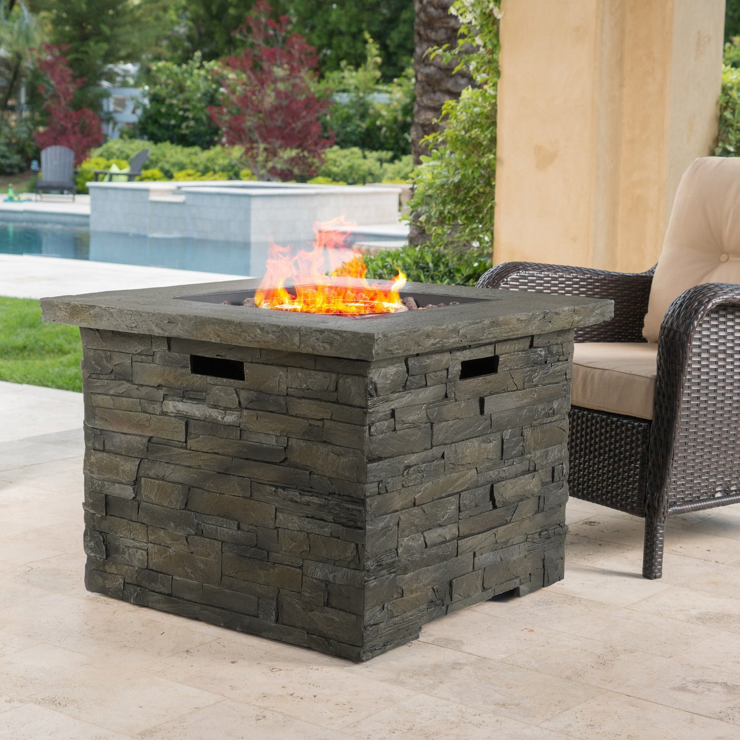 33" Square MGO Fire Pit - 40000 BTU