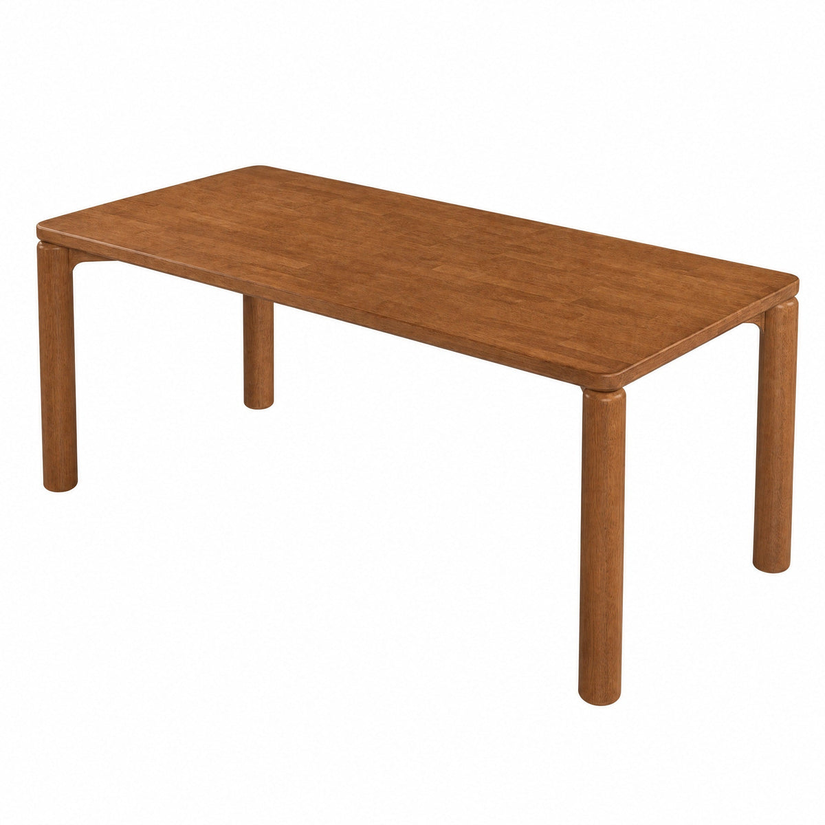 Mid-Century 7-Piece Dining Table Set, 70" Rubber Wood