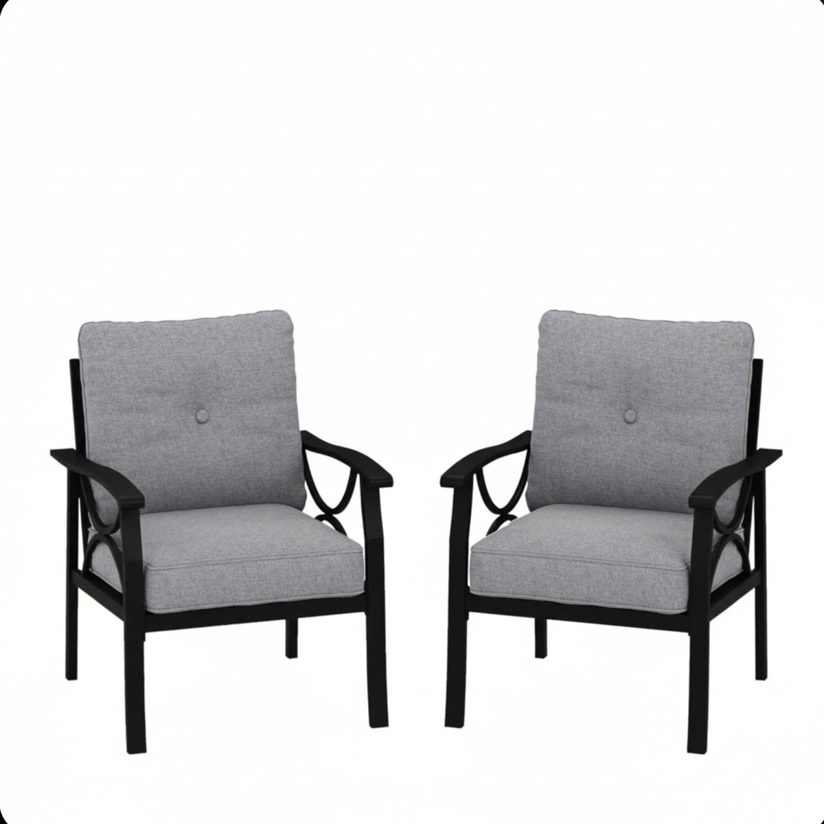 Set of 2 All-Weather Metal Armchairs