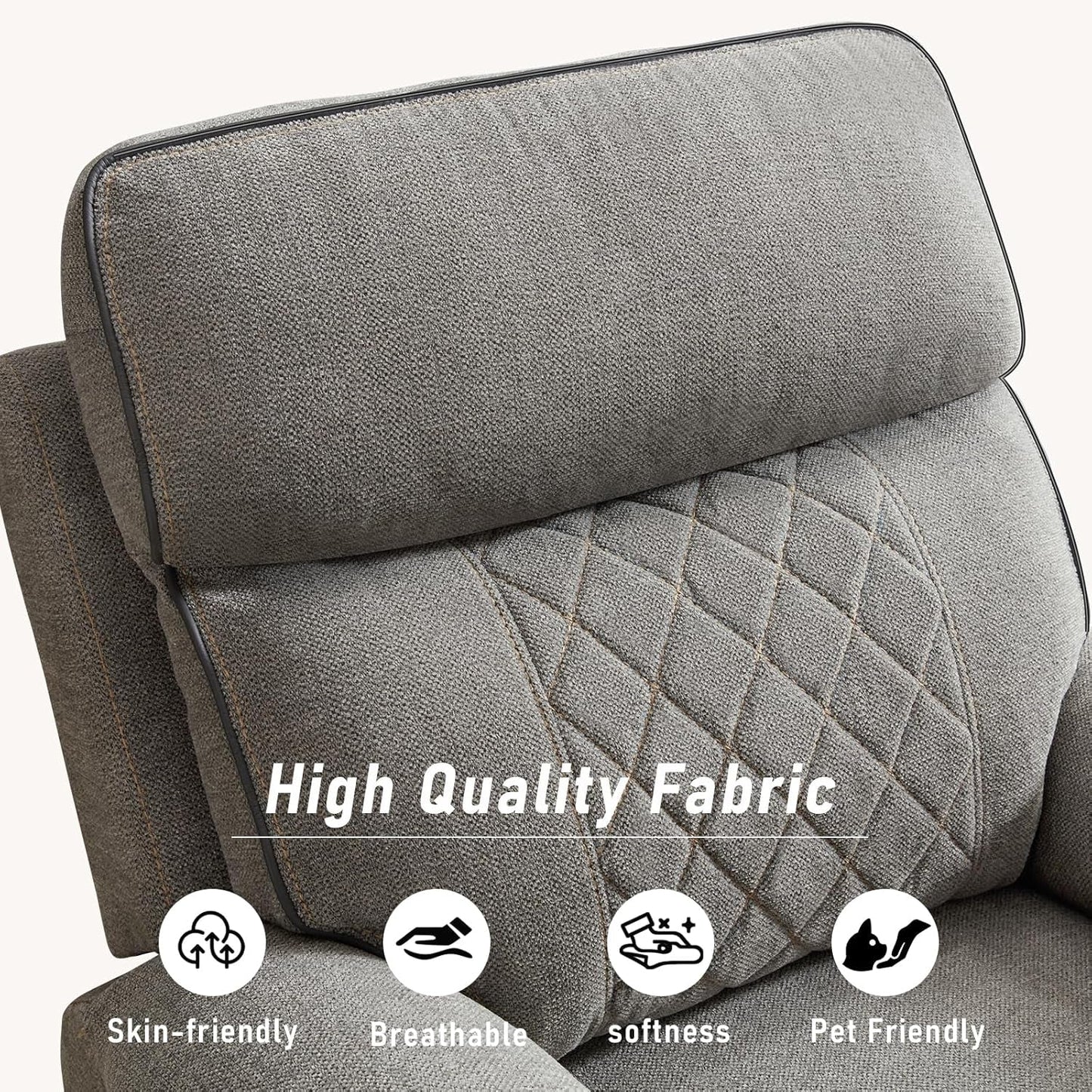 Electric Recliner Chair With USB Charging And Cup Holders