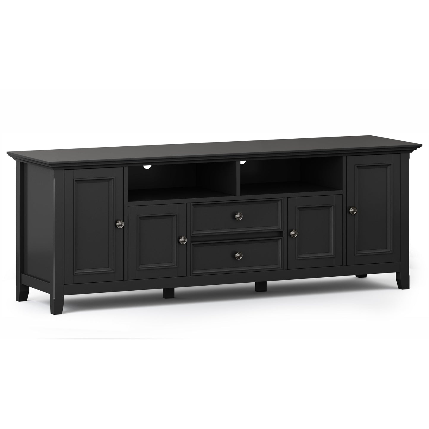 Amherst 72 inch Solid Wood TV Media Stand in Black