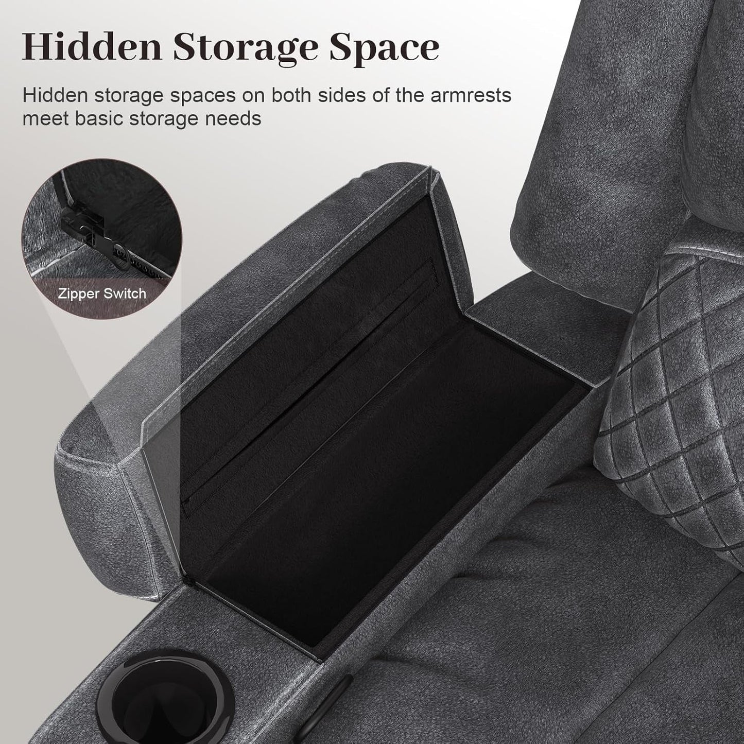 Grey Leather Reclining Loveseat Sofa Set With Console And Two Chairs