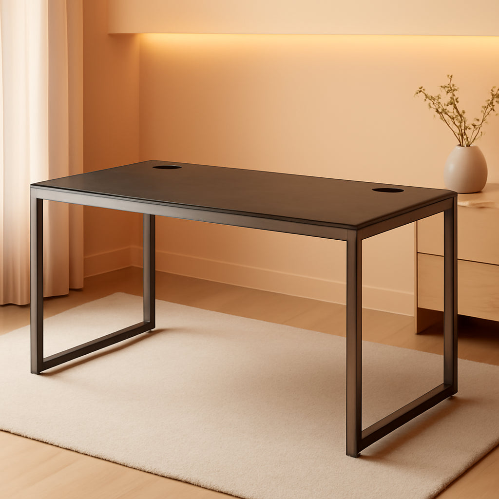 55 Inch Espresso Computer Desk For Home Office Workspace