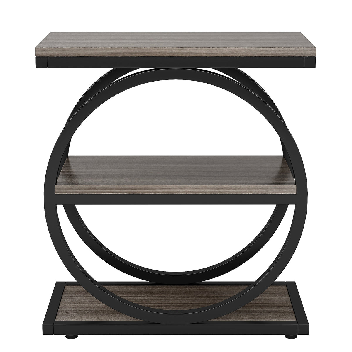 Industrial Narrow End Table with 3 Shelves