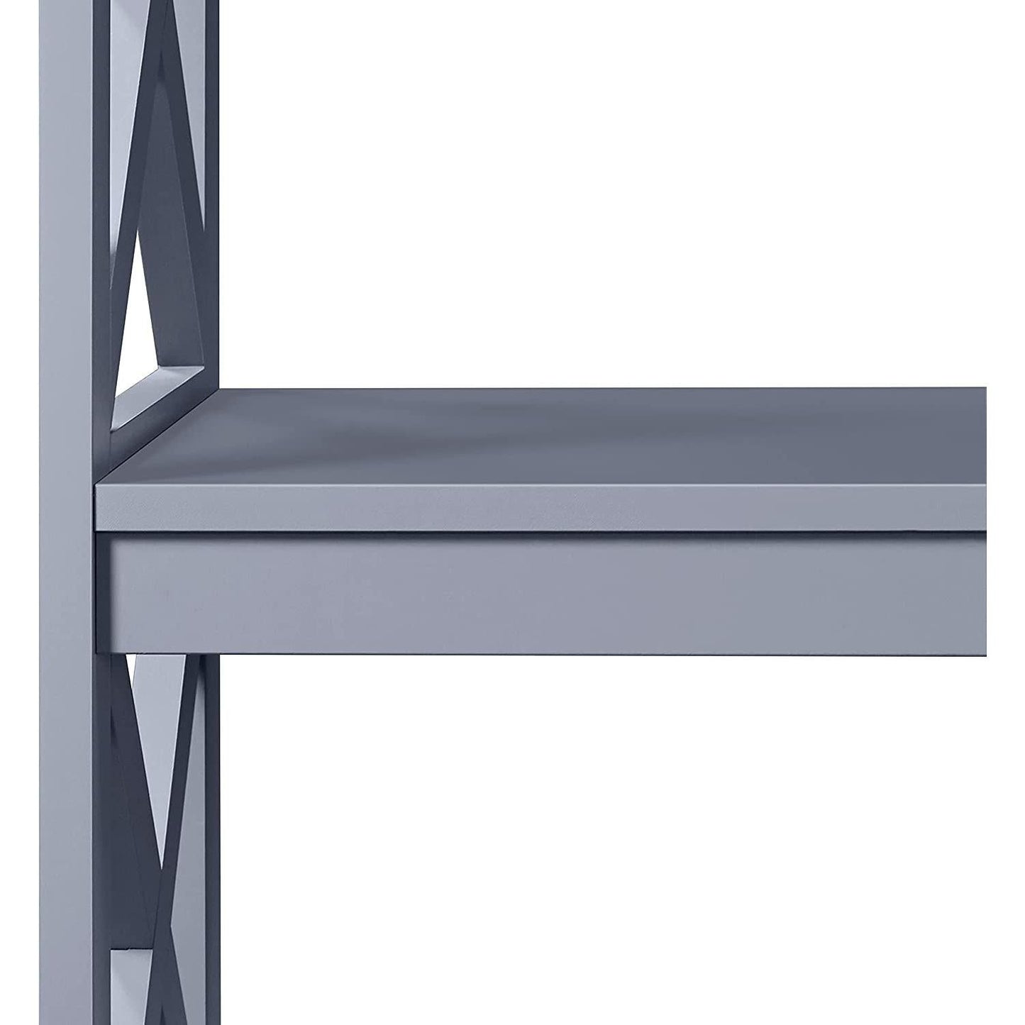 Gray Three Tier Console Table With Storage Shelves