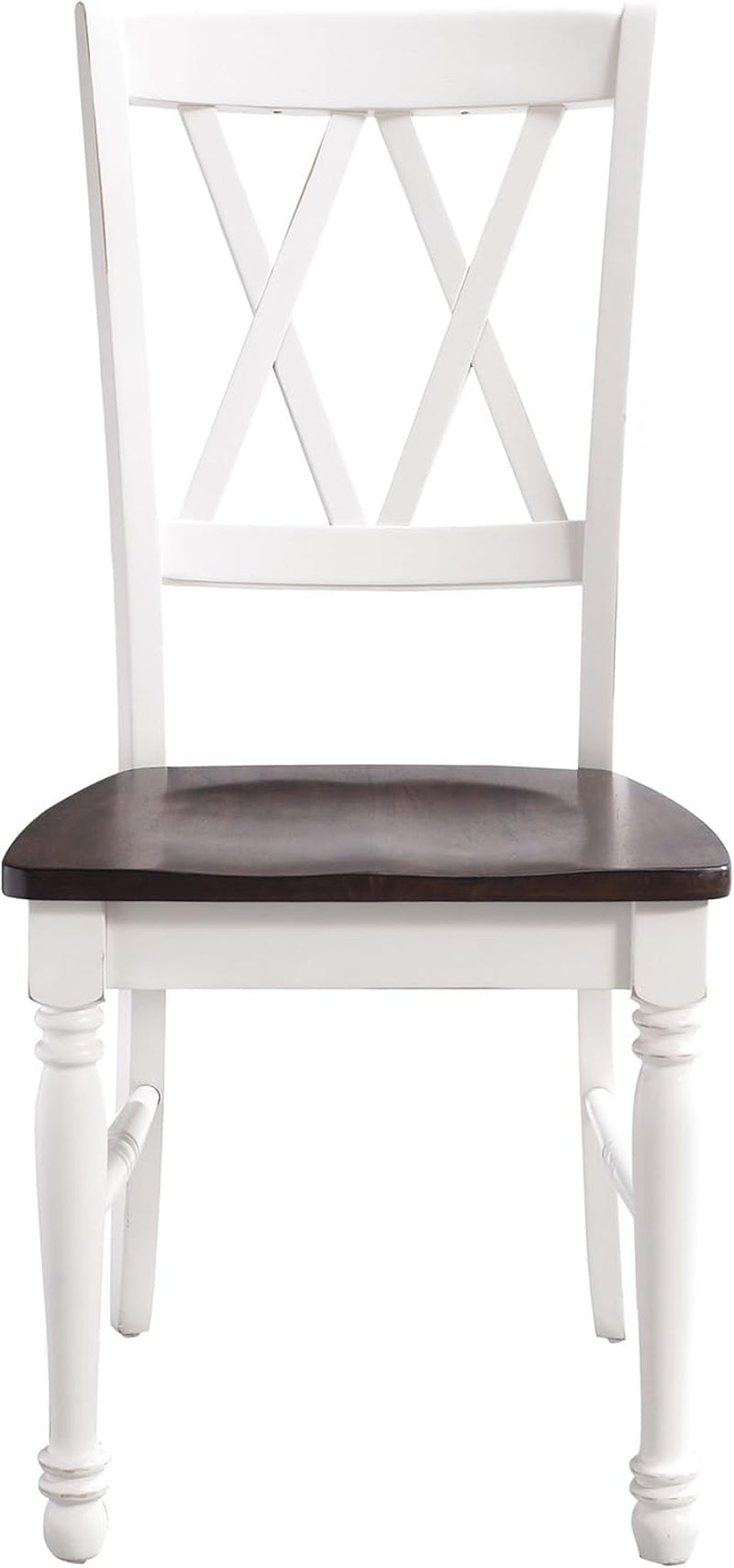 Shelby Distressed White X Back Dining Chairs Set Of 2