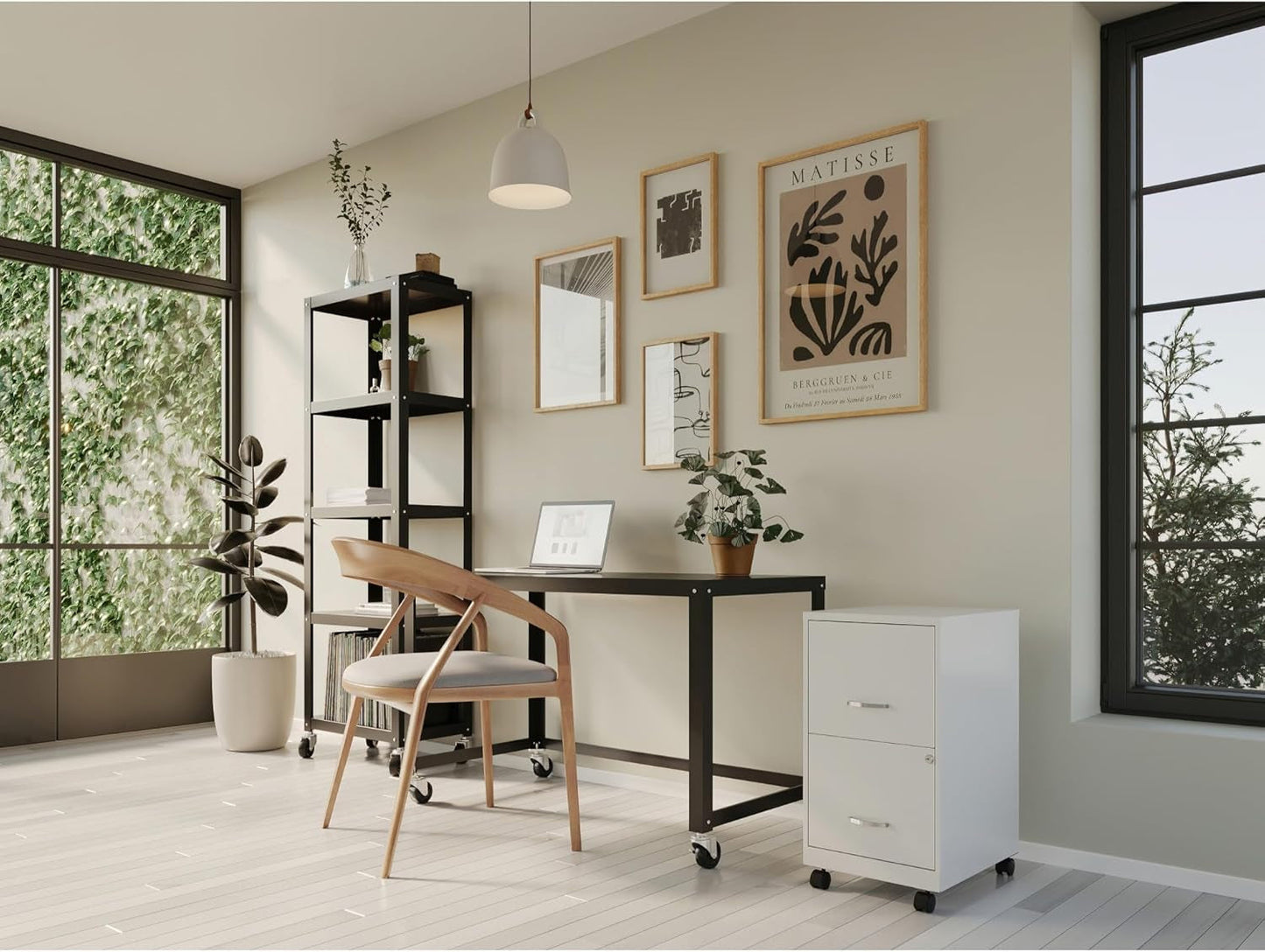 LYS SOHO White Mobile File Cabinet 3 Drawer 26.5x14.3x18 In