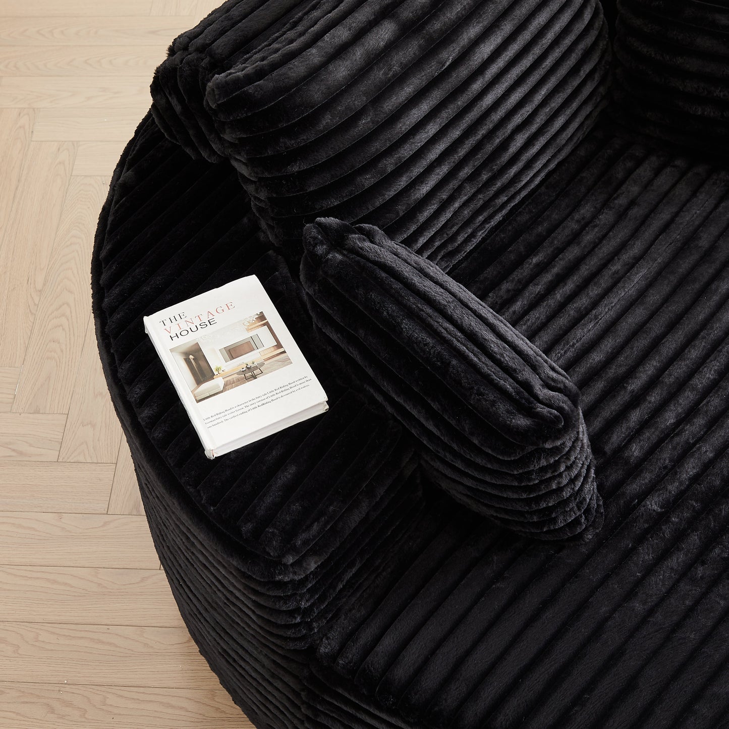 Fluffy Modern Corduroy Sponge Sofa - No Assembly Required