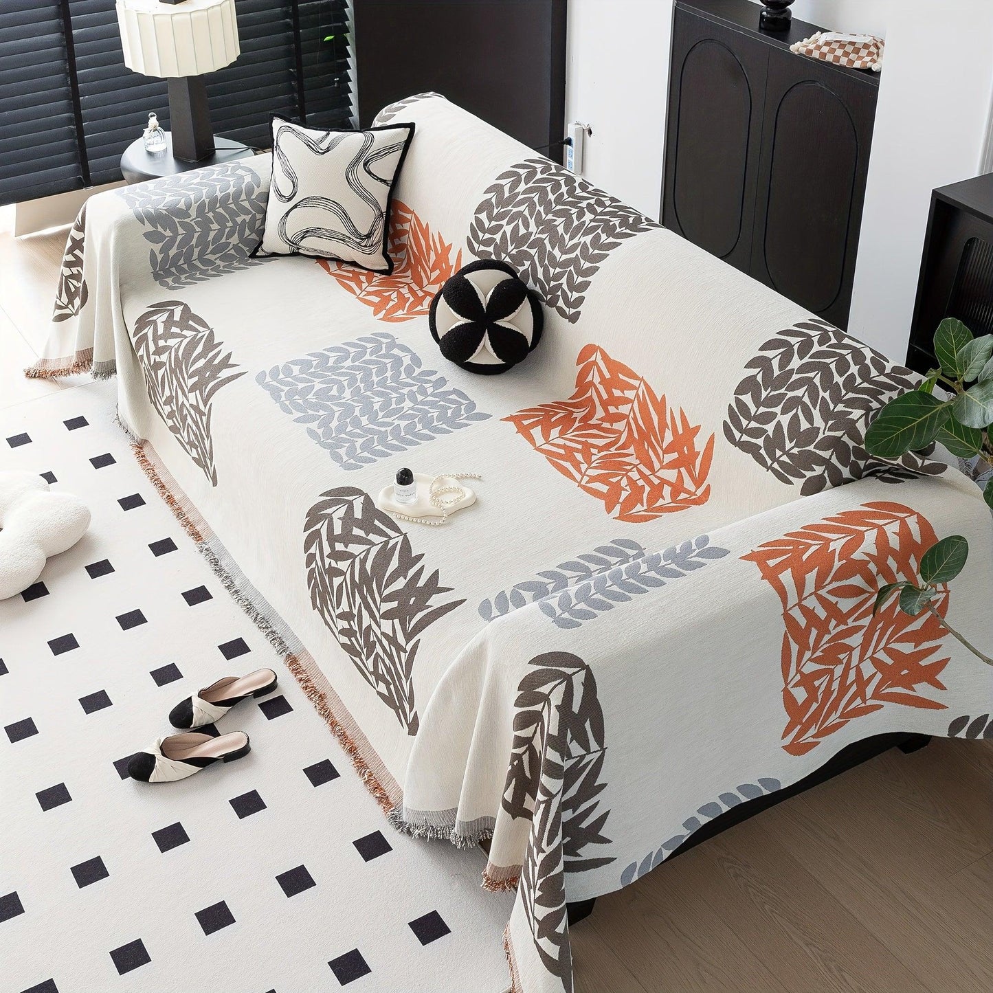 Boho Style Sofa Throw Covers with Tassel Embellishment | All-Season