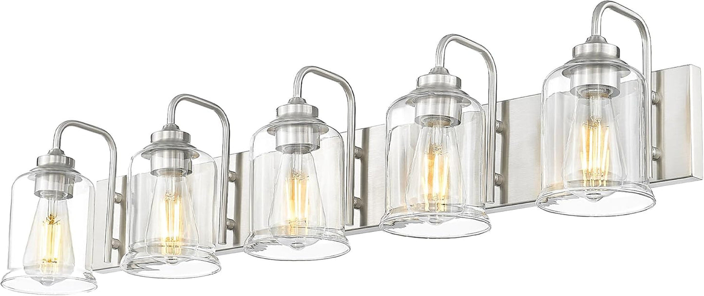 Farmhouse Glass Bathroom Vanity Light Fixture