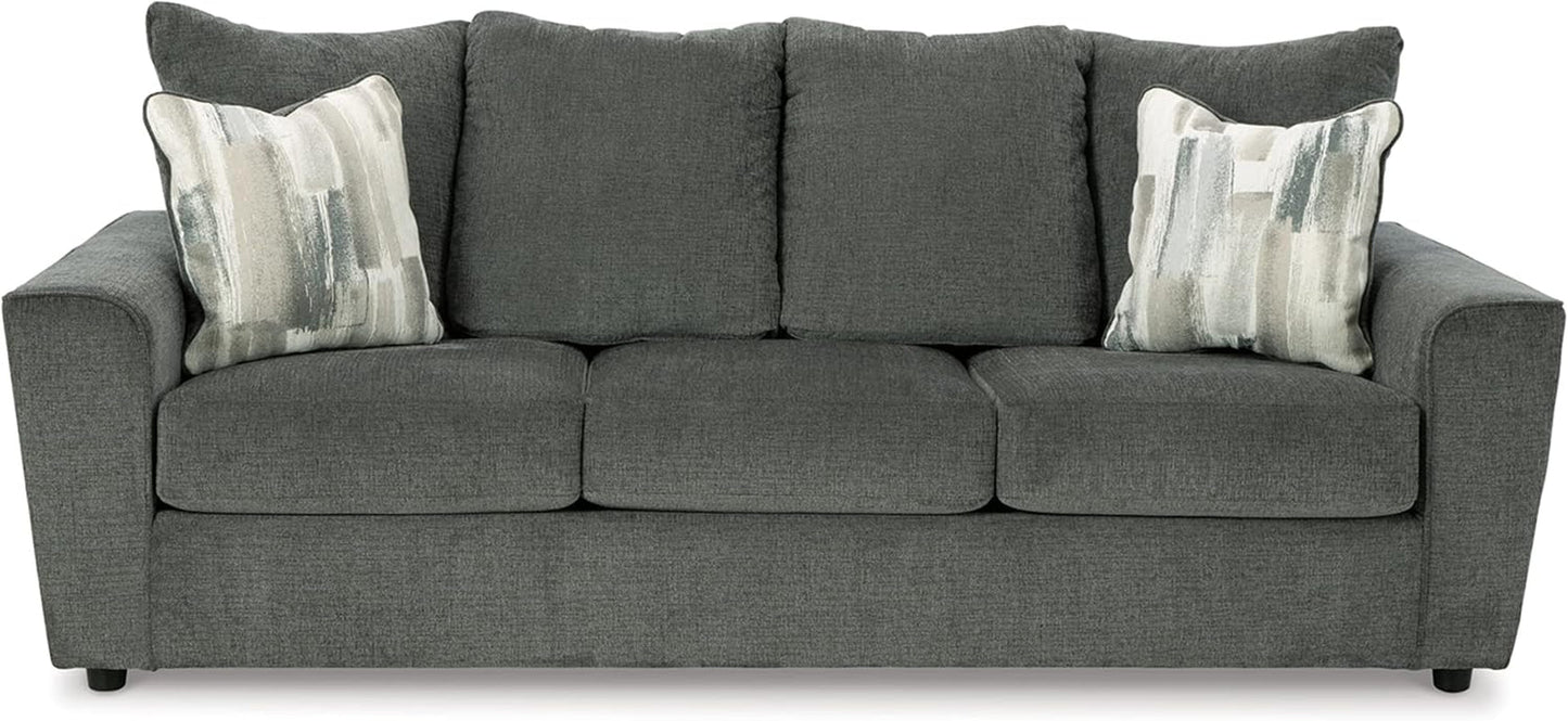 Gray Upholstered Casual Sofa With Flared Arms Modern