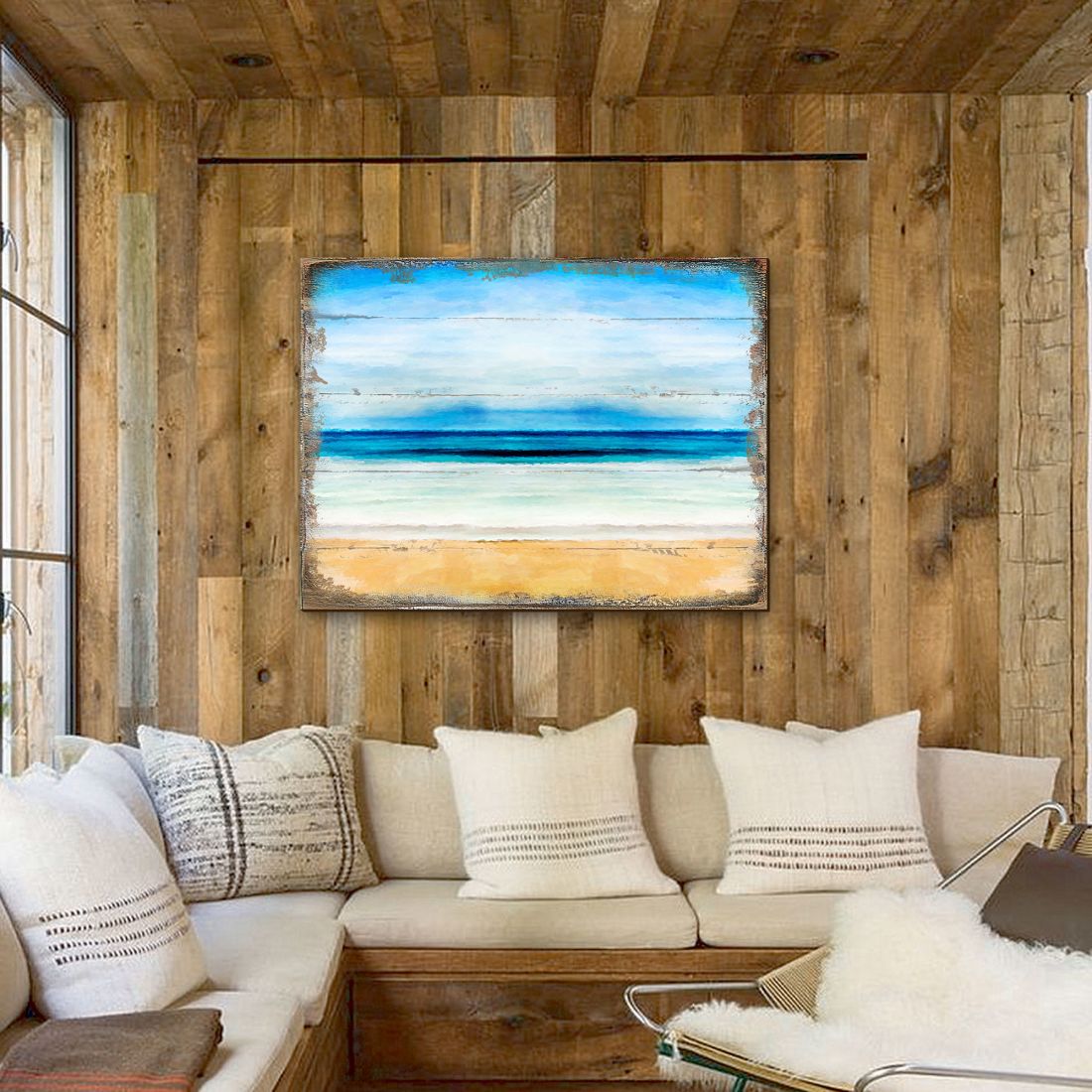 Spataro Beach Wooden Coastal Wall Art by Nature Wonders - Coastal Sea-Life Decor - 95226B
