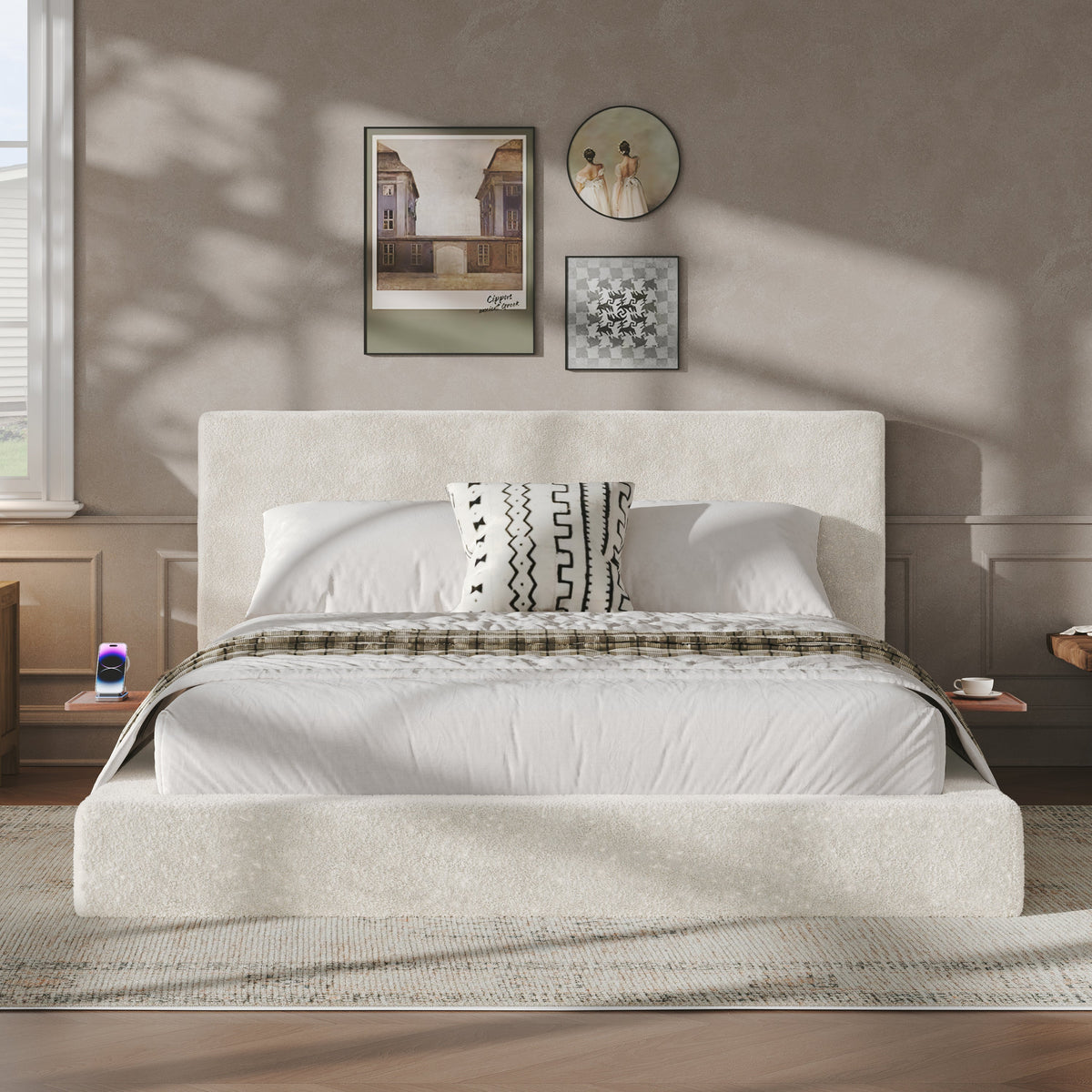 AirFrame Queen Bed Frame with Adjustable Sliding Side Table
