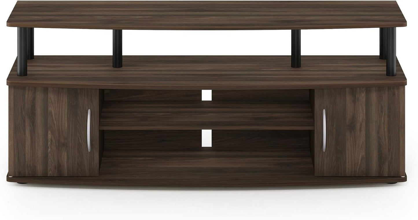 JAYA Large TV Stand for 55 Inch TVs Walnut Black Finish