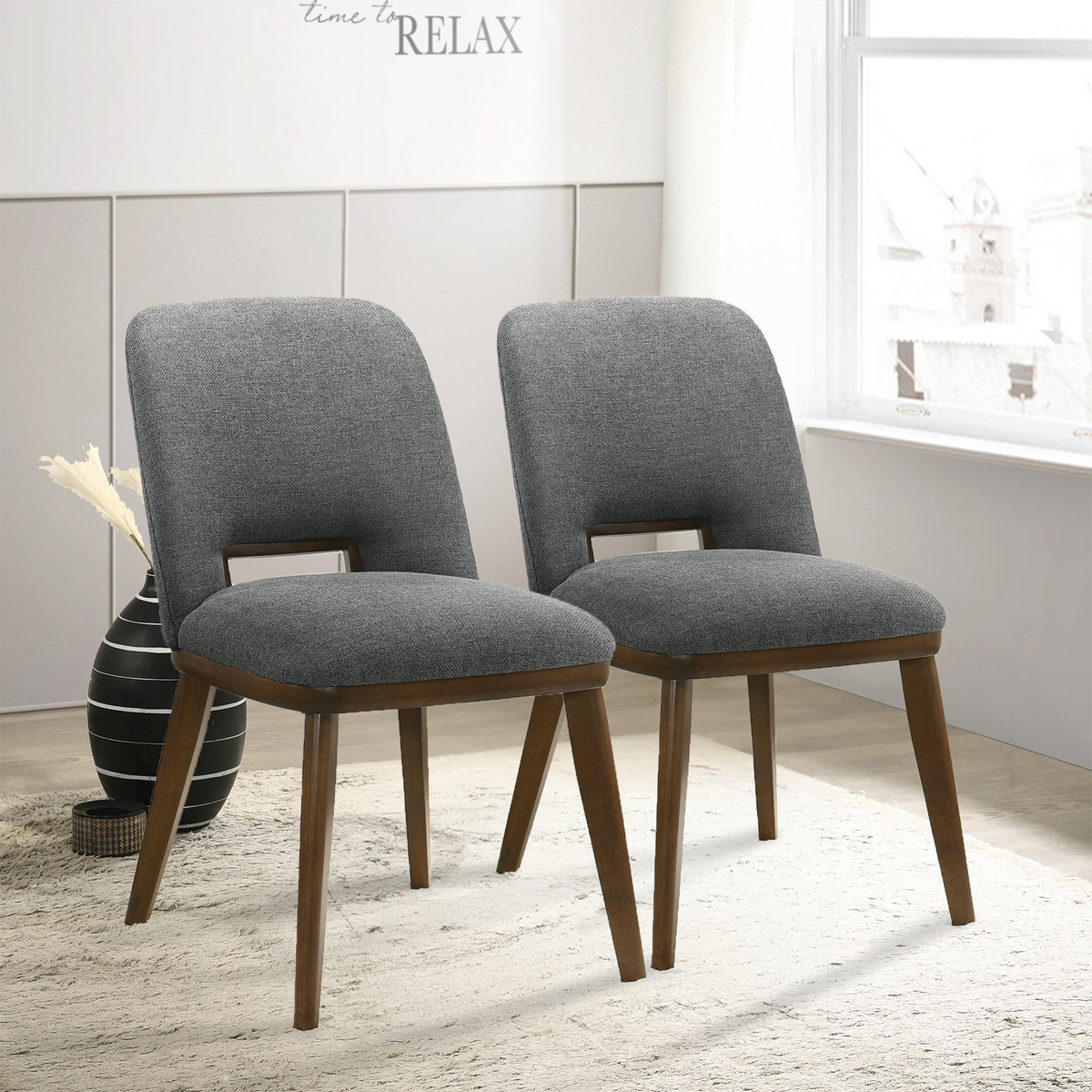 Modern Blake Dark Dining Chairs - Set of 2