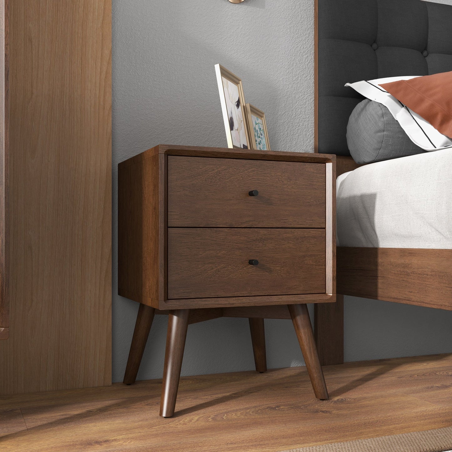 Mid-Century Modern Caroline Night Stand 2-Drawer