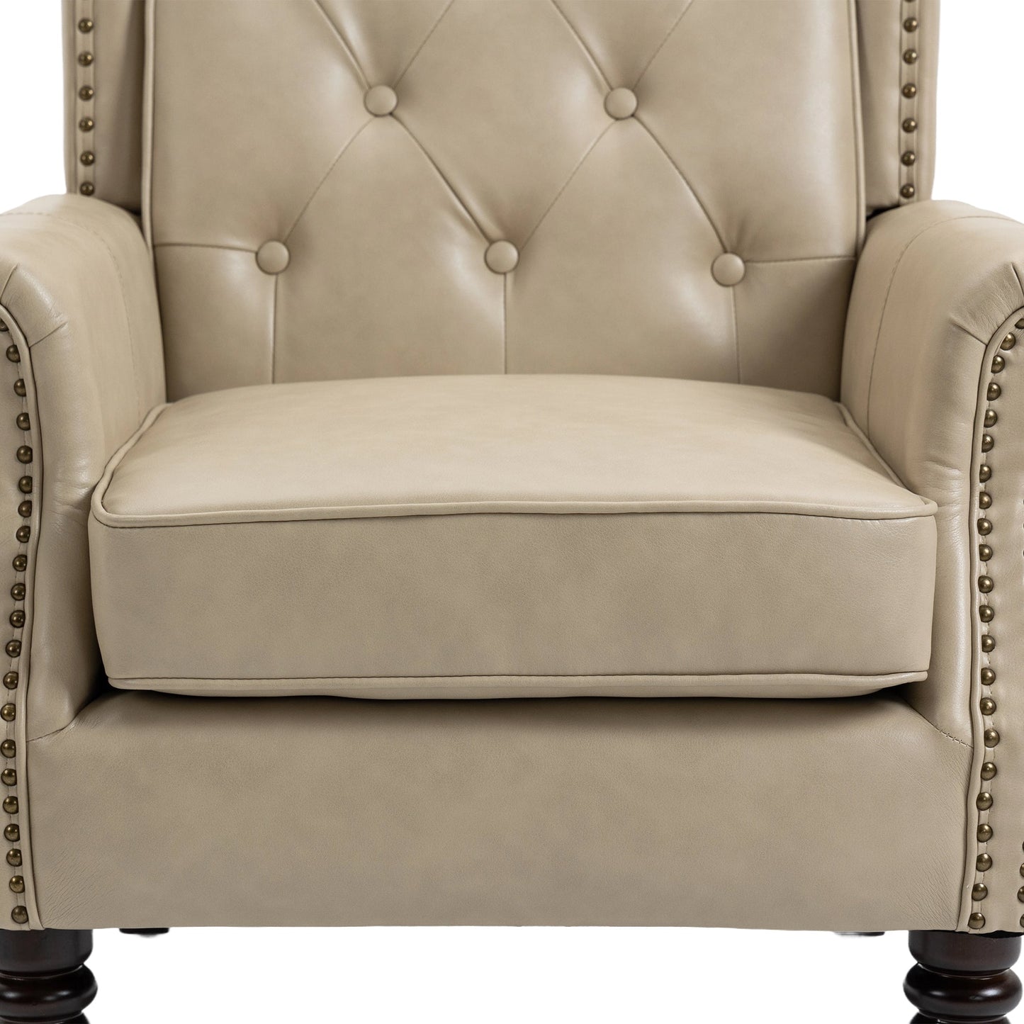 Modern Accent Chair Lounge Chair with Sturdy Wood Legs in Camel PU Leather