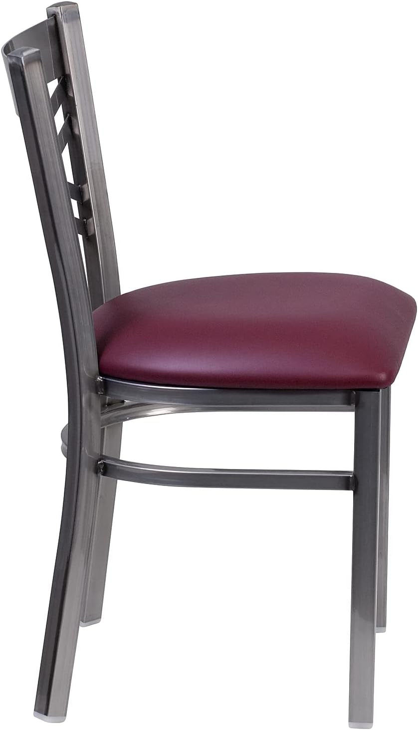 Two Pack Hercules Burgundy Vinyl X Back Metal Dining Chairs For Restaurant Bar And Home Use