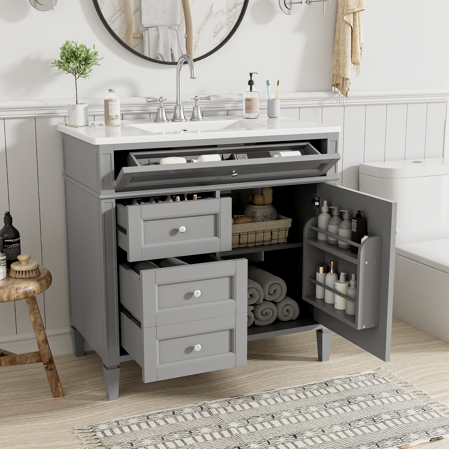 36'' Bathroom Vanity with Top Sink