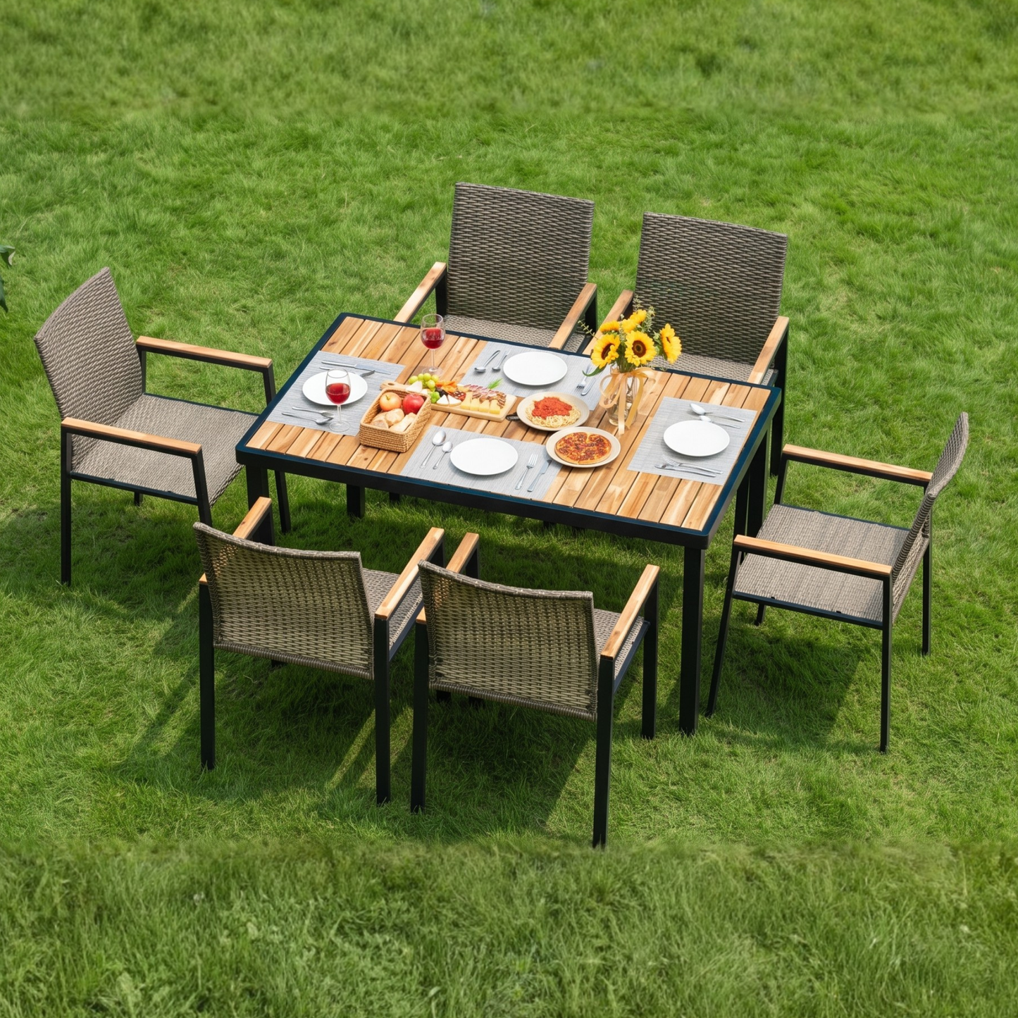 All Weather 7-Piece Patio Dining Table Set