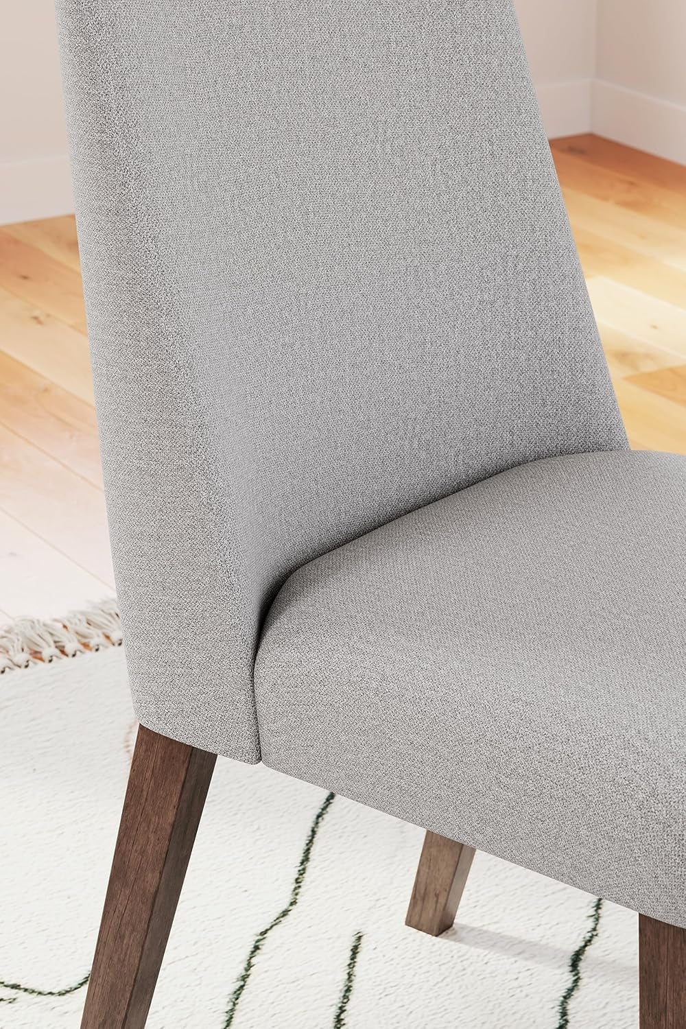 Lyncott Upholstered Side Dining Chair Set of 2 Cream Brown Foam Cushion