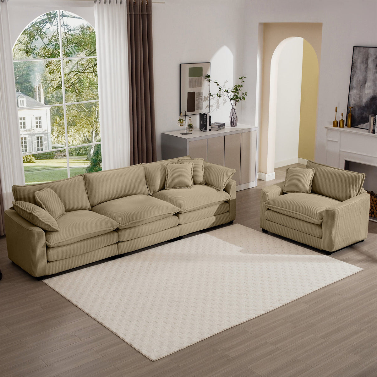 Mid-Century Modern Sectional Set of Two
