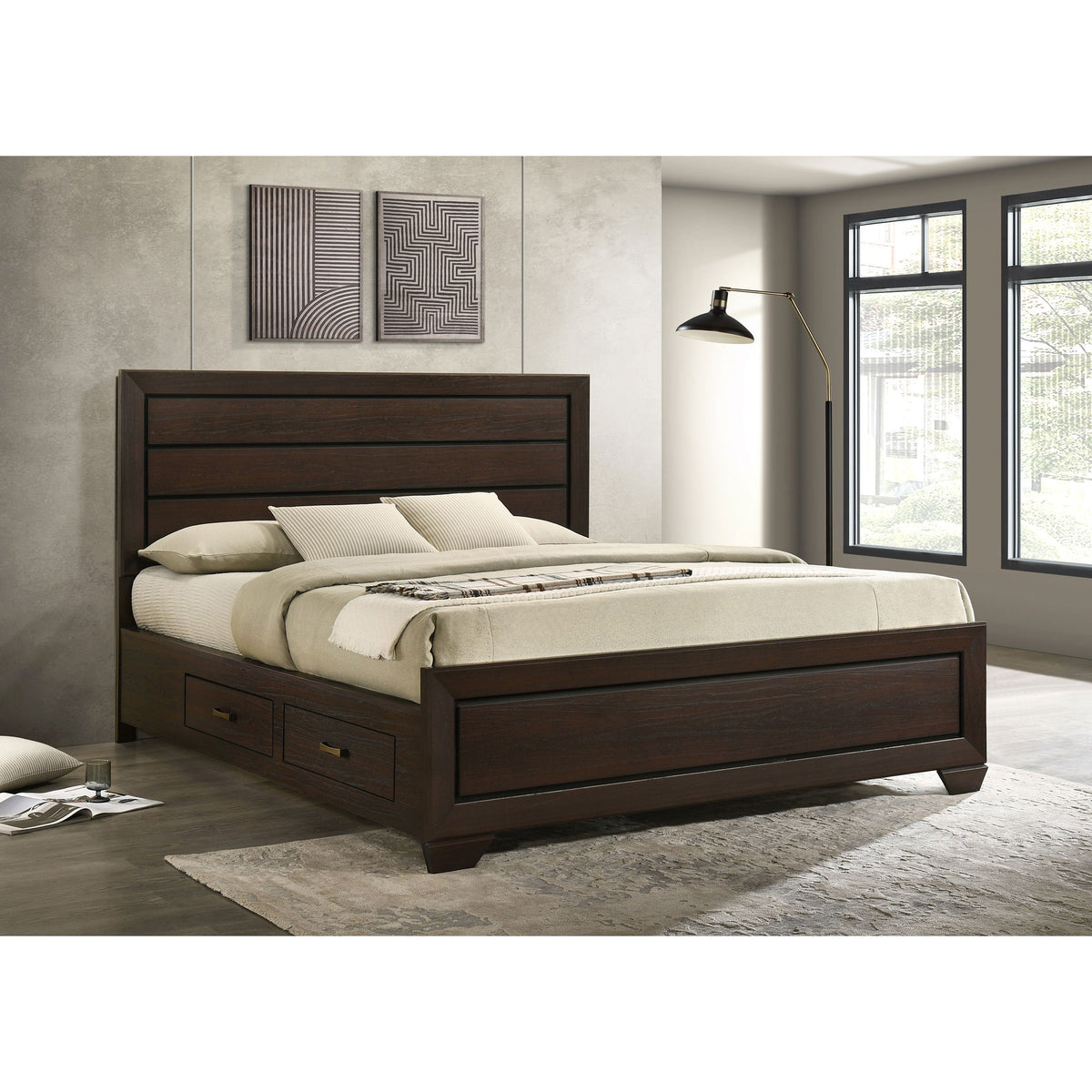 Holmgren Dark Cocoa Eastern King Storage Panel Bed