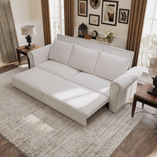 Chesterfield 3-in-1 Velvet Convertible Sleeper Sofa