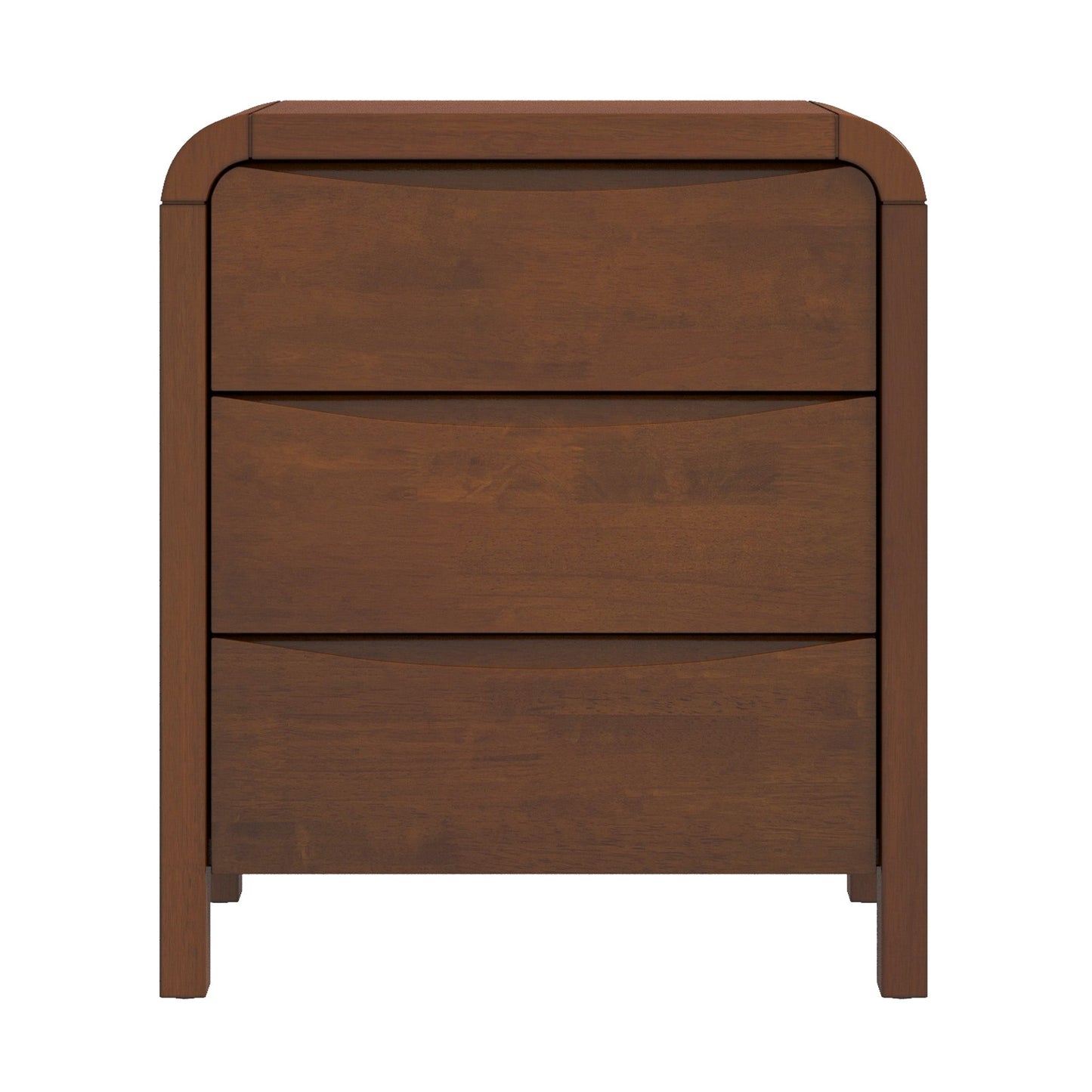 Lionel Mid Century Modern Solid Wood 3-Drawer Nightstand