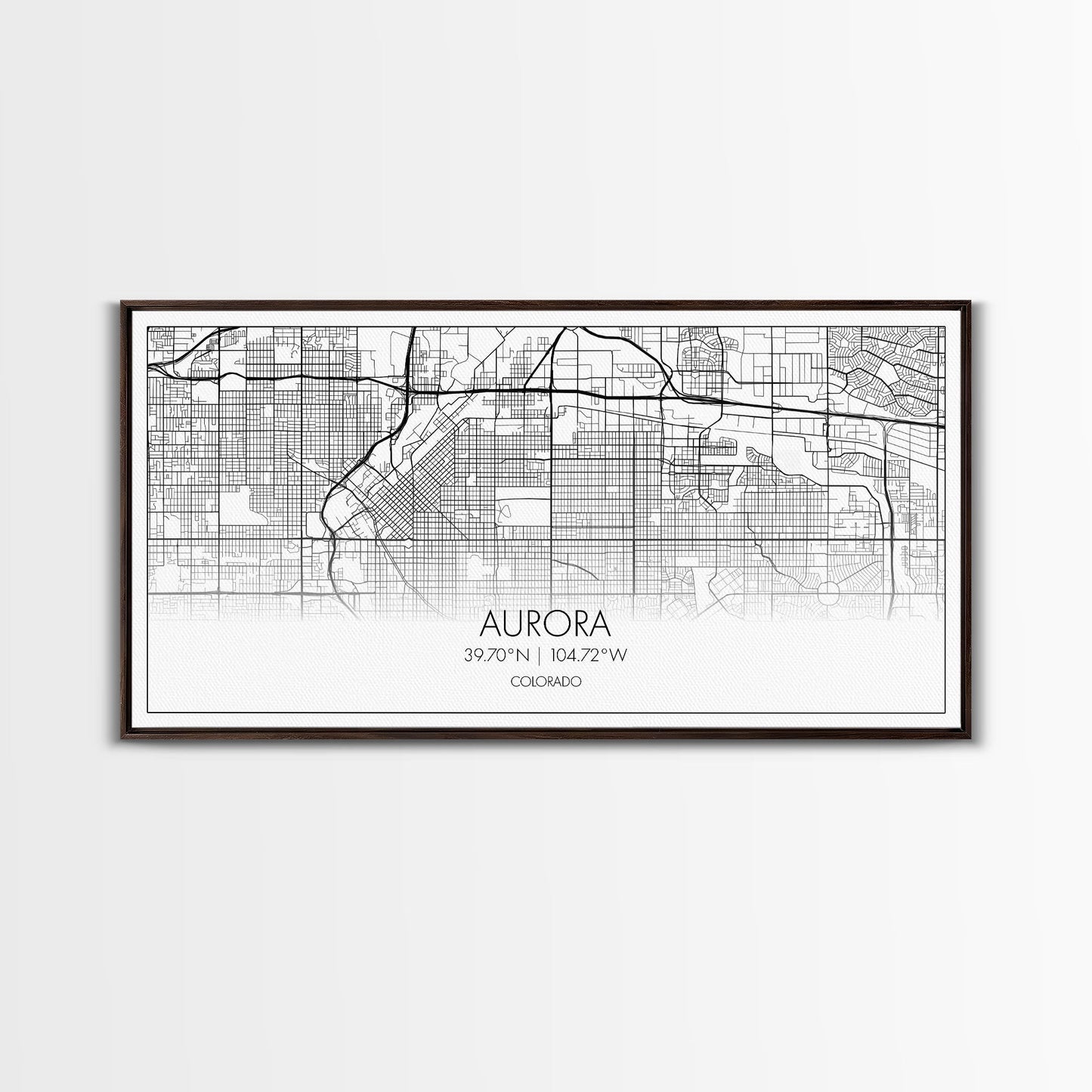 Aurora Street Map, Colorado Map, Map Print, Modern Art, Wall Art, Canvas Print, College Apartment, Colorado Wall Art, Mom Birthday Gift