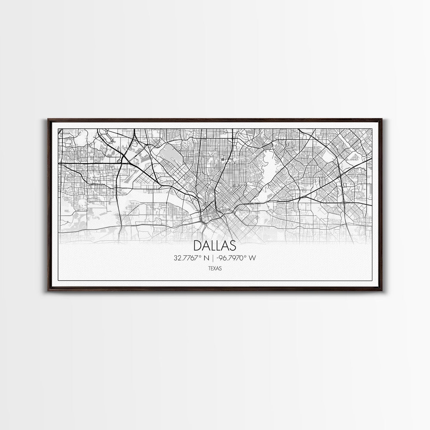 Dallas Street Map, Texas Map, Map Print, Minimalist Art, Wall Art, Canvas Art, Patriotic Décor, Boys Room Décor, Tiny House Gift, Home Décor