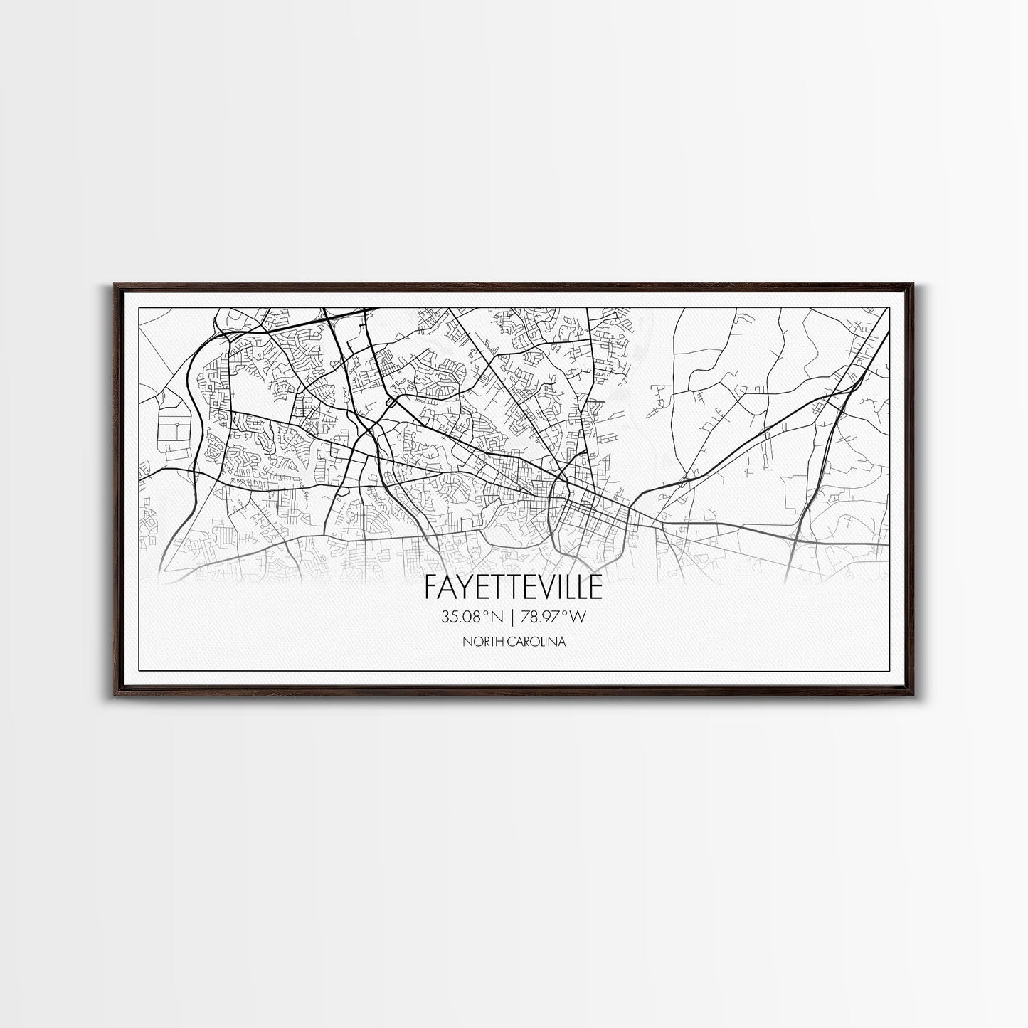 Fayetteville Street Map, North Carolina Map, Map Art, Minimalist Art, Wall Art, Canvas Art, Gift For Parents, Girls Room Décor, Cabin Décor