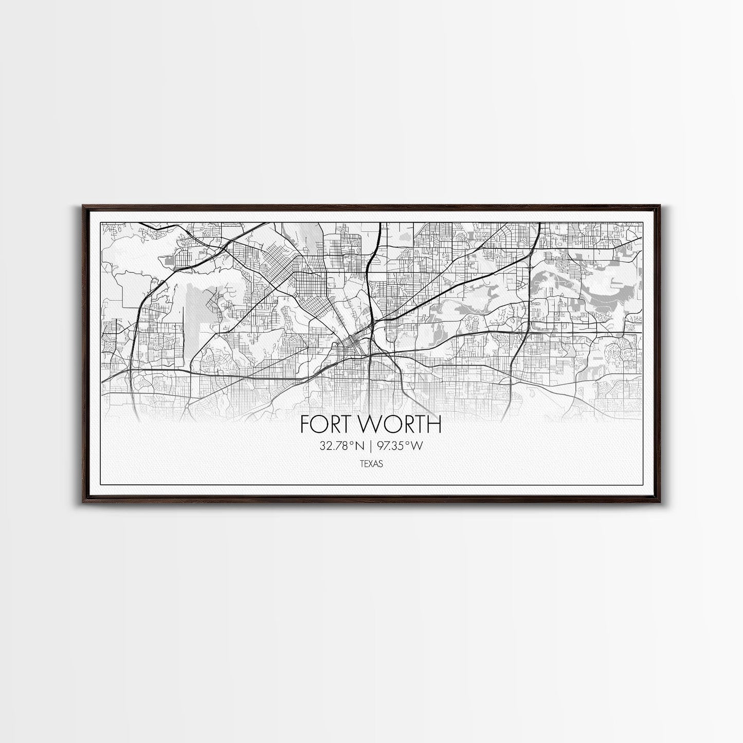 Fort Worth Map, Texas Map, Map Art, Minimalist Art, Wall Art, Canvas Art, Lake House Décor, RV Wall Décor, Birthday Gift, Office Wall Print