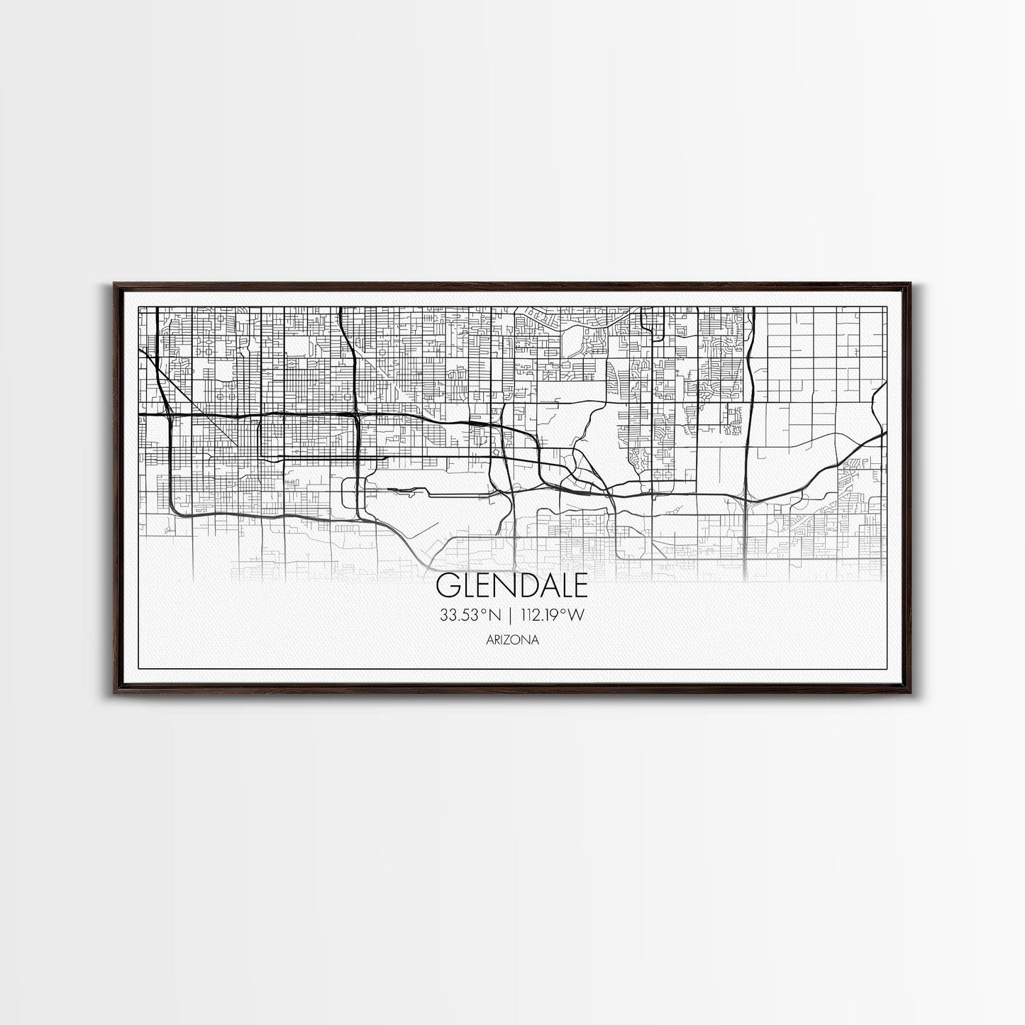 Glendale City Map, Arizona Map, Map Art, Minimalist Art, Wall Art, Canvas Art, Cabin Wall Décor, Entryway Décor,  Room Décor, Gifts For Her