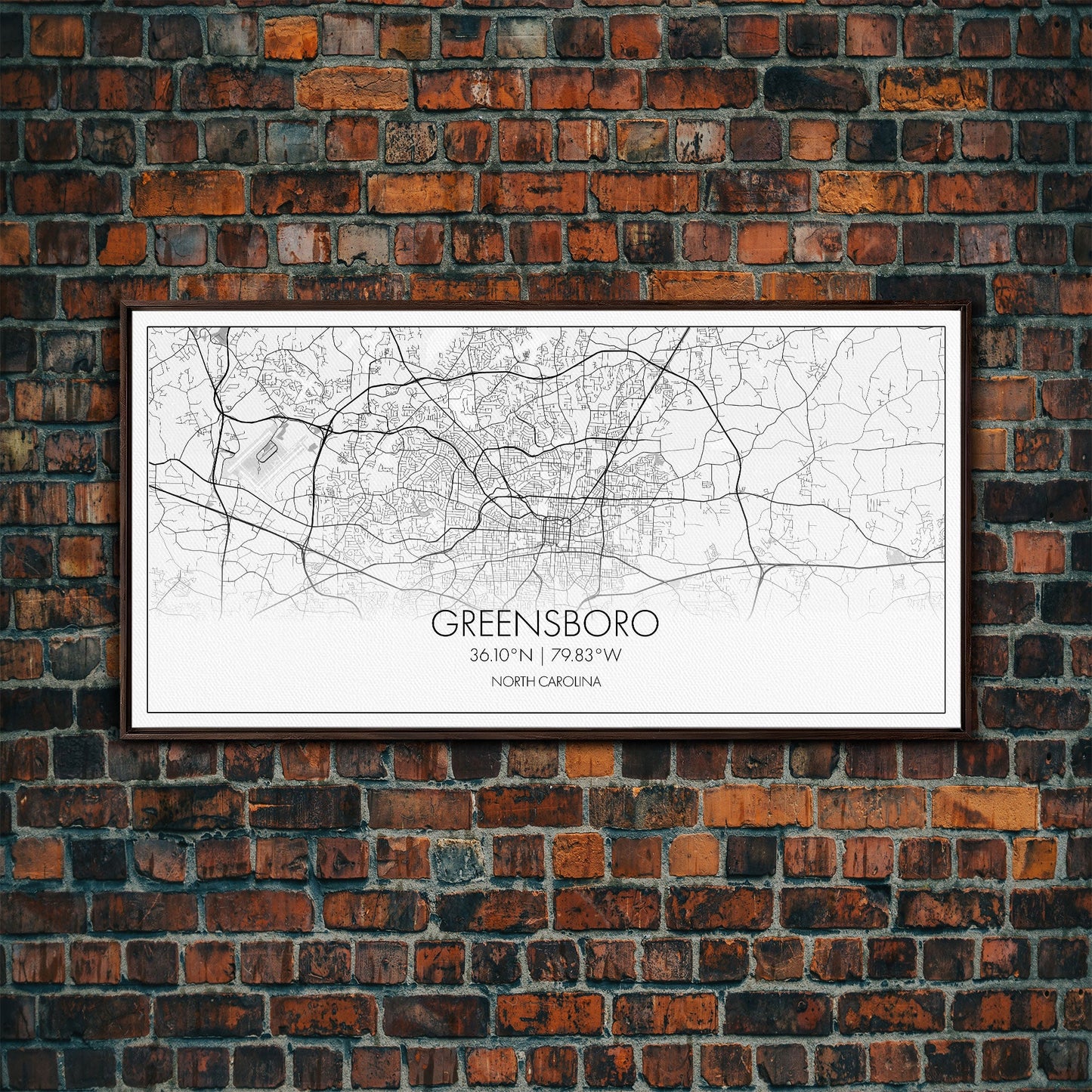 Greensboro City Map, North Carolina Map, Map Art, Minimalist Art, Wall Art, Canvas Art, Cabin Wall Art, Living Room Wall Art, New Home Gift