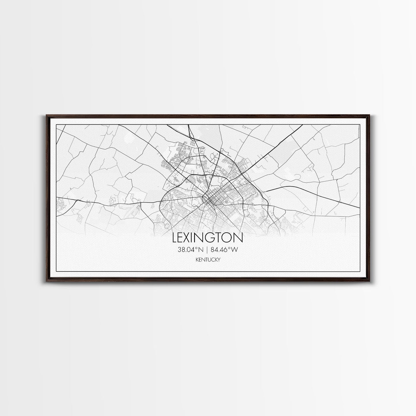 Lexington City Map, Kentucky Map, Map Art, Modern Art, Wall Art, Canvas Art, Farmhouse Wall Décor, Gift For Women, Living Room Wall Art