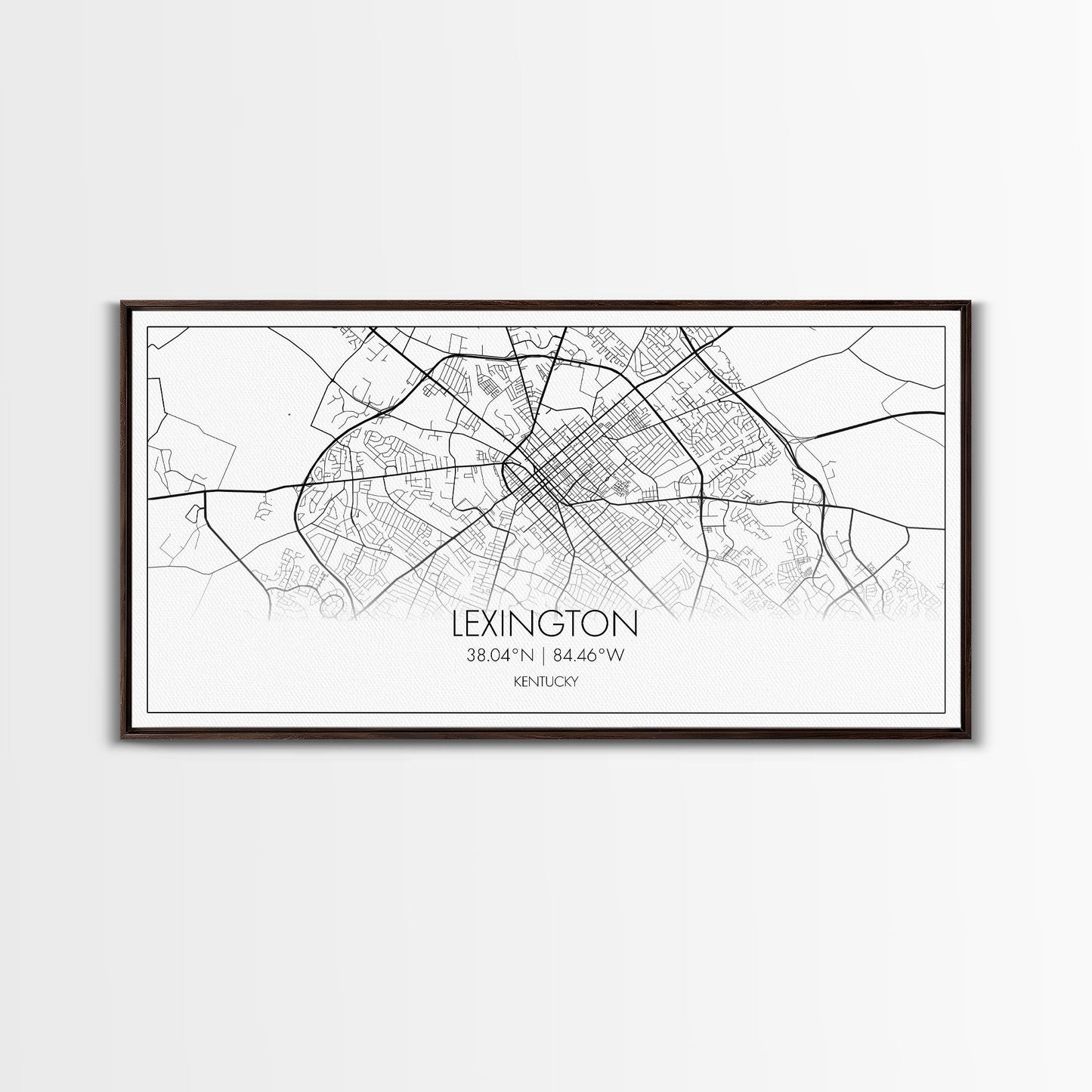 Lexington City Map, Kentucky Map, Map Art, Modern Art, Wall Art, Canvas Art, Dorm Room Decor, Country Wall Art, Housewarming Gift, Prints