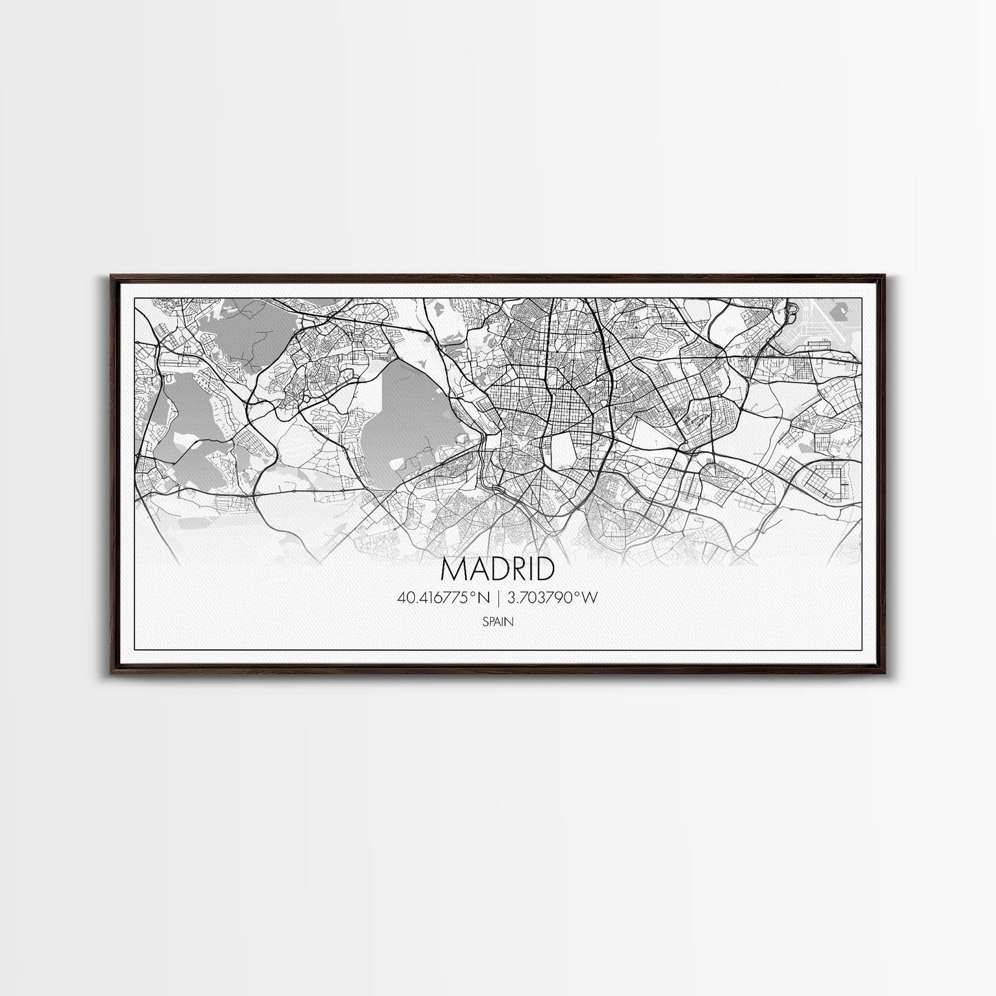 Madrid City Map, Spain Map, Map Art, Modern Art, Wall Art, Canvas Art, Europe Wall Art, Girl Room Décor, Mens Gift, Preppy Wall Art, Office