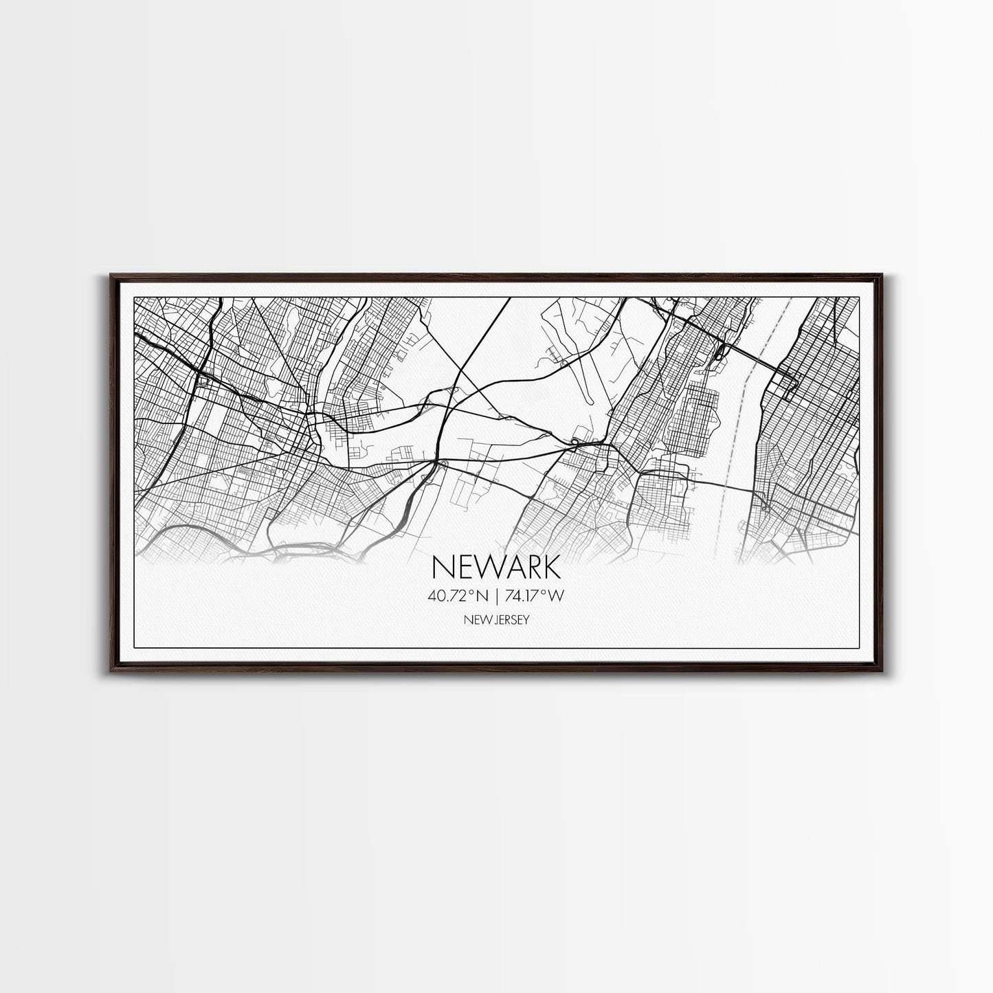 Newark City Map, New Jersey Art, Map Print, Minimalist Wall Art, Wall Art, Canvas Art, Travel Wall Art, Friend Gift, Teen Birthday Gift