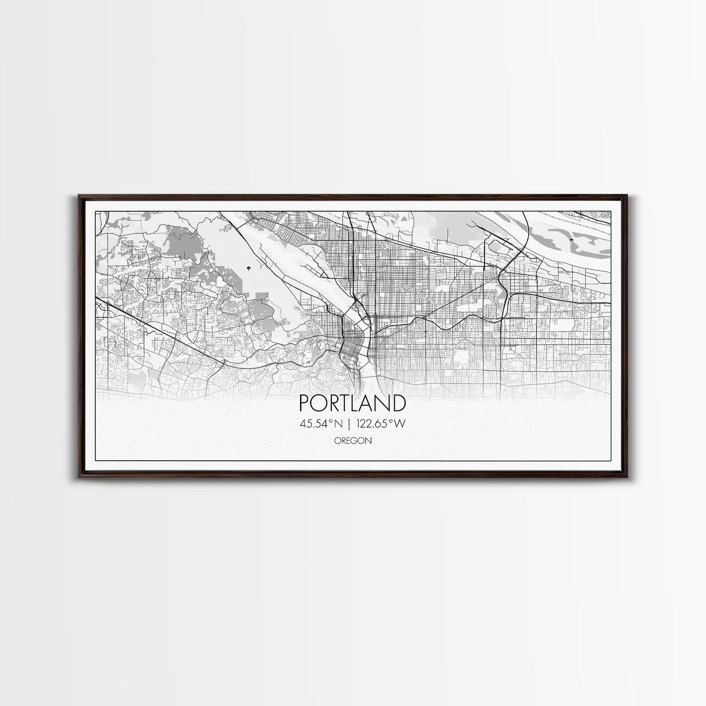 Portland City Map, Oregon Art, Map Print, Minimalist Wall Art, Wall Art, Canvas Art, New Home Gift, Gaming Wall Décor, Man Cave Art, Prints