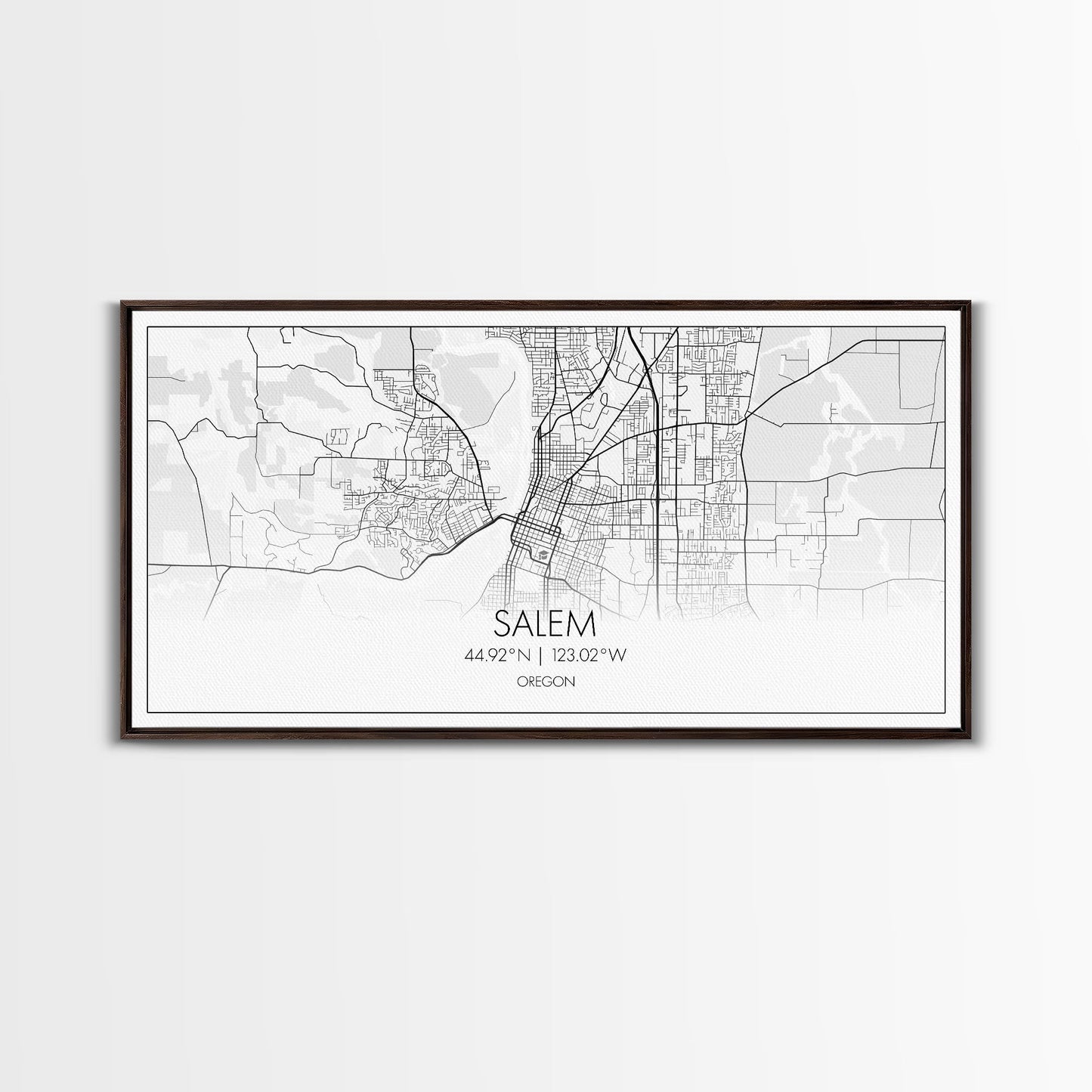 Salem City Map, Oregon Art, Map Print, Minimalist Wall Art, Wall Art, Canvas Art, Country Home Wall Art, Office Décor, First Home Gift