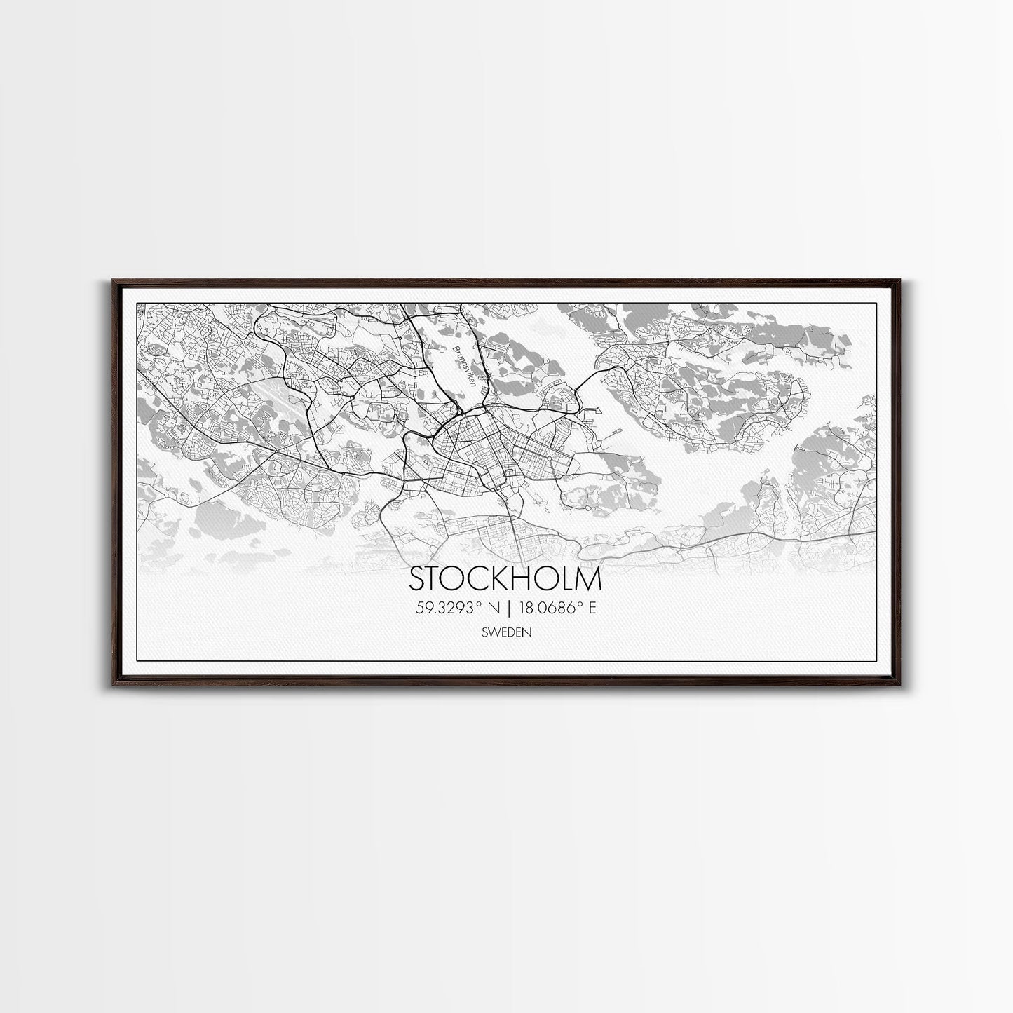 Stockholm City Map, Sweden Art, Map Print, Modern Wall Art, Wall Art, Canvas Art, Landscape Art Print, Gift For Family, Over Bed Wall Décor