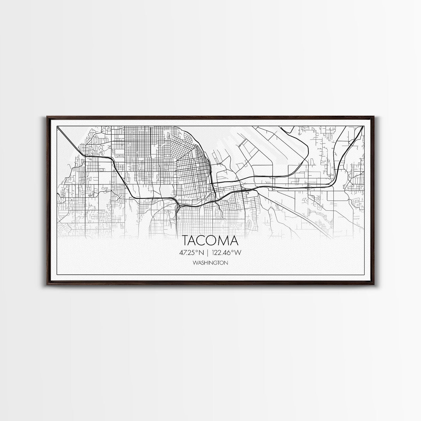 Tacoma City Map, Washington Art, Map Print, Modern Wall Art, Wall Art, Canvas Art, Gift For The Home, Farmhouse Wall Décor, City Wall Art
