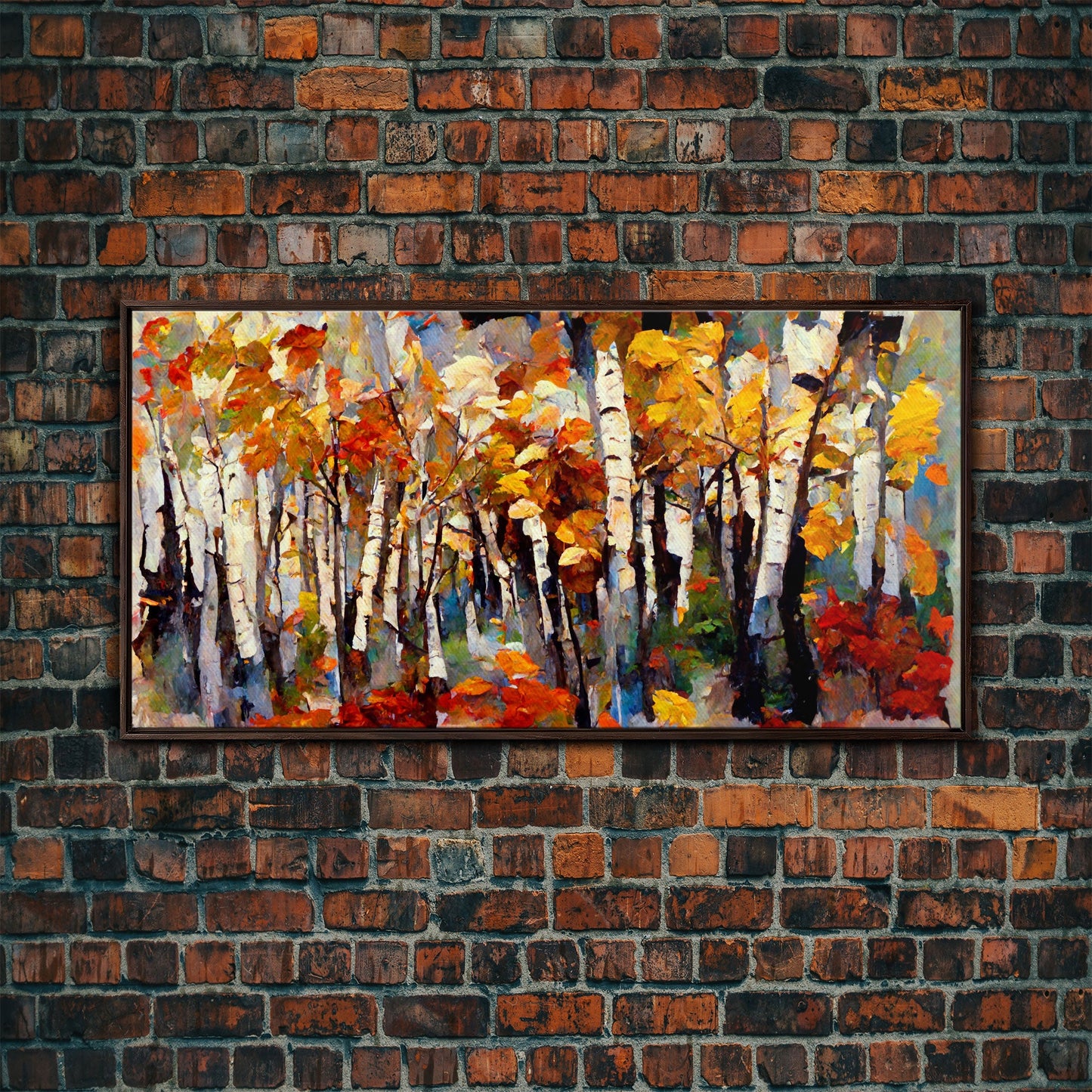 Large Birch Trees Canvas Print Boho Wall Decor Autumn Birch Forest Landscape Art Silver Birch Trees Wall Decor Abstract Wall Art Fall