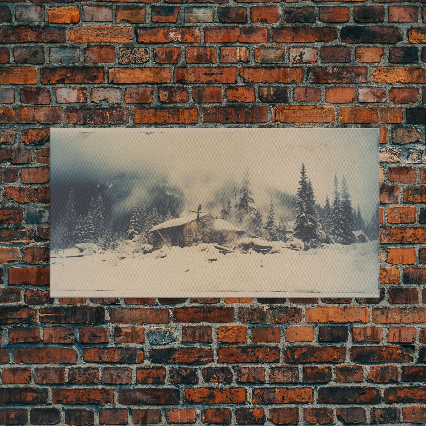 Snowed In - Framed Canvas Print - Winter Decor - Winter Art - Holiday Decor - Farmhouse Decor - Farmhouse Rustic Art - Winter Centerpiece